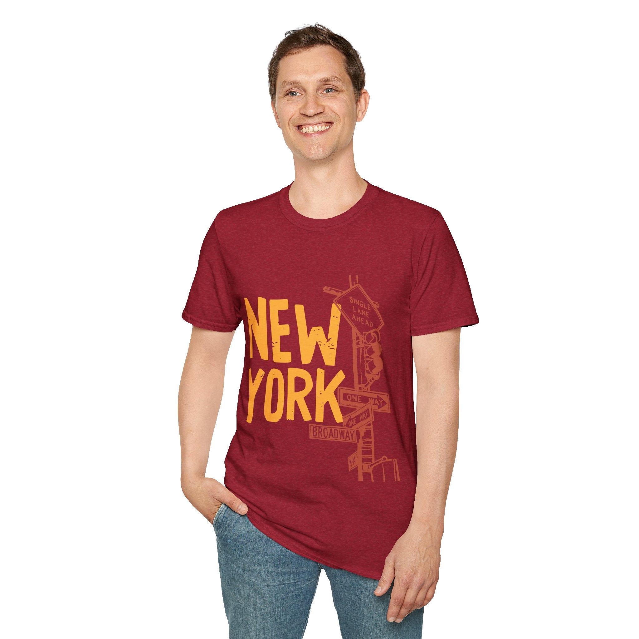 New York Skyline Unisex Softstyle T-Shirt, City Apparel, Travel Shirt, Gift for NYC Lovers, Casual Wear, Summer Fashion