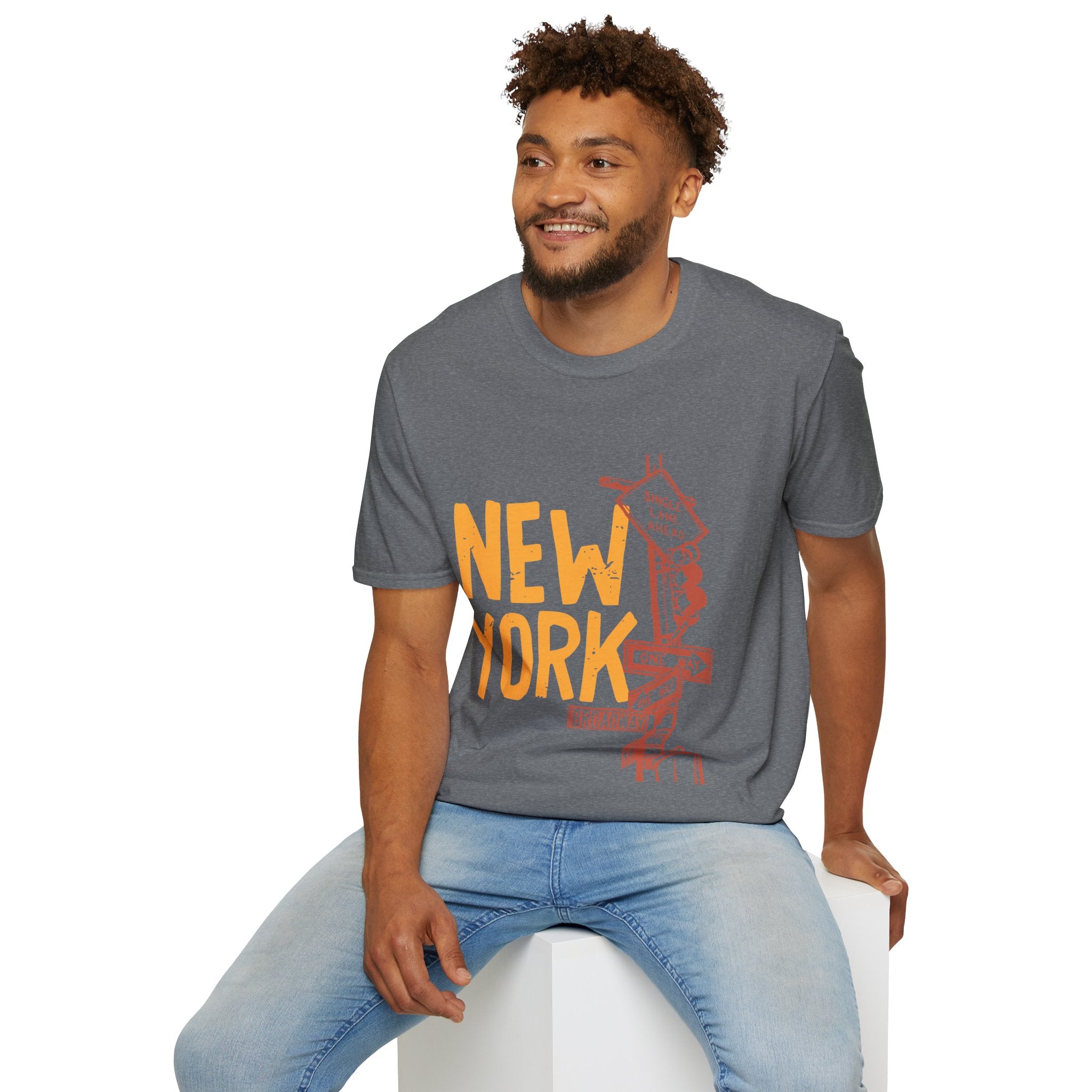 New York Skyline Unisex Softstyle T-Shirt, City Apparel, Travel Shirt, Gift for NYC Lovers, Casual Wear, Summer Fashion