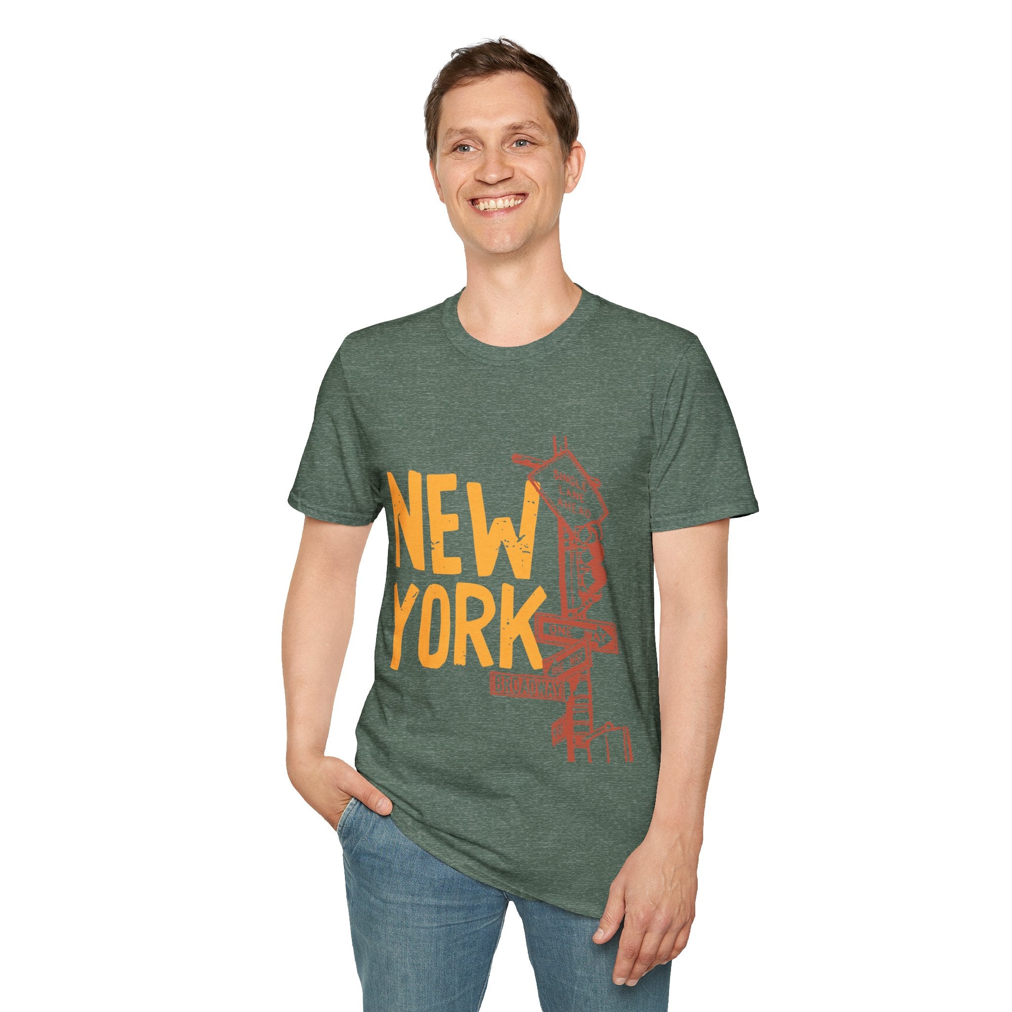 New York Skyline Unisex Softstyle T-Shirt, City Apparel, Travel Shirt, Gift for NYC Lovers, Casual Wear, Summer Fashion