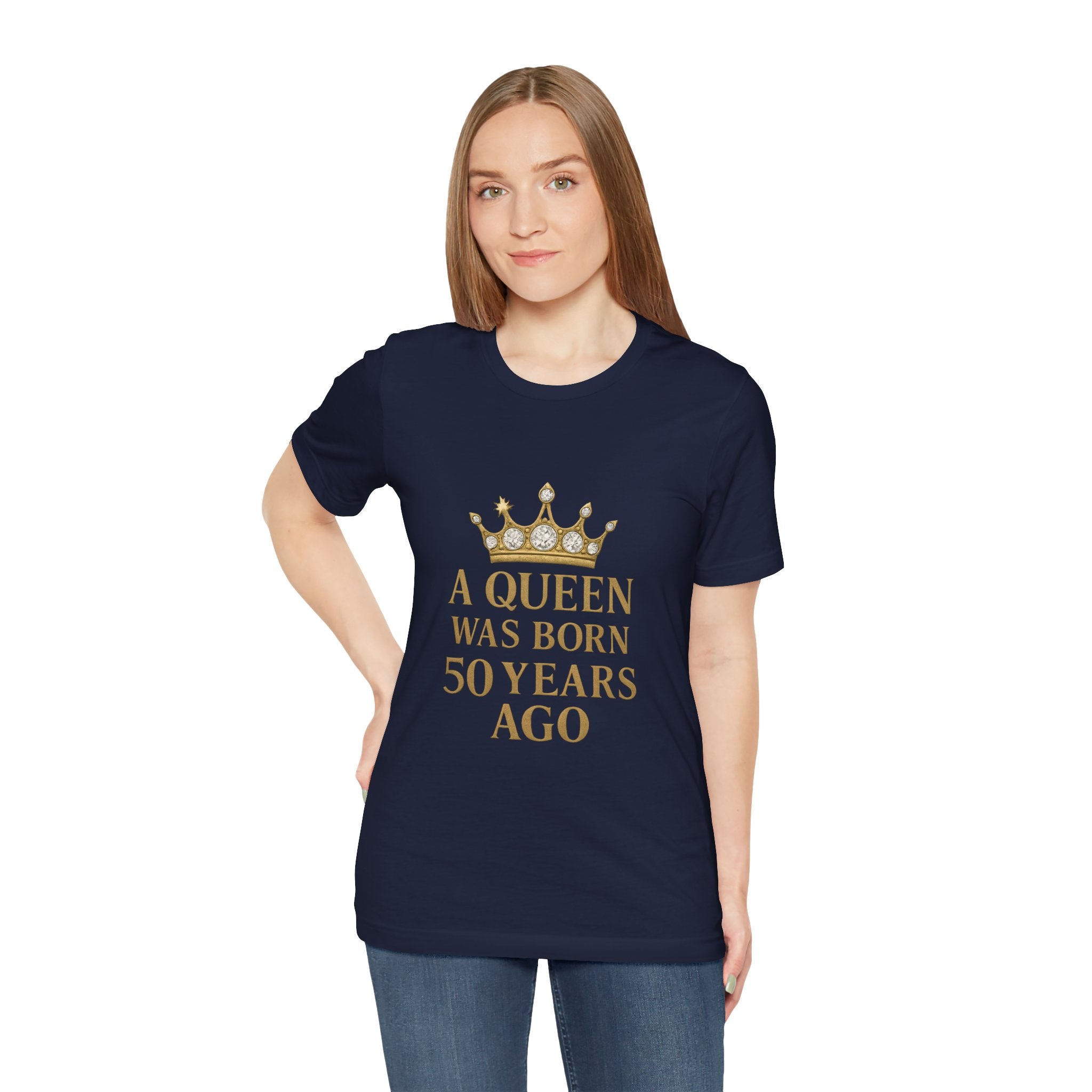 50th Birthday Queen Tee, A Queen Was Born 50 Years Ago Shirt, Anniversary Gift, Retro T-Shirt, Crown Design Tee