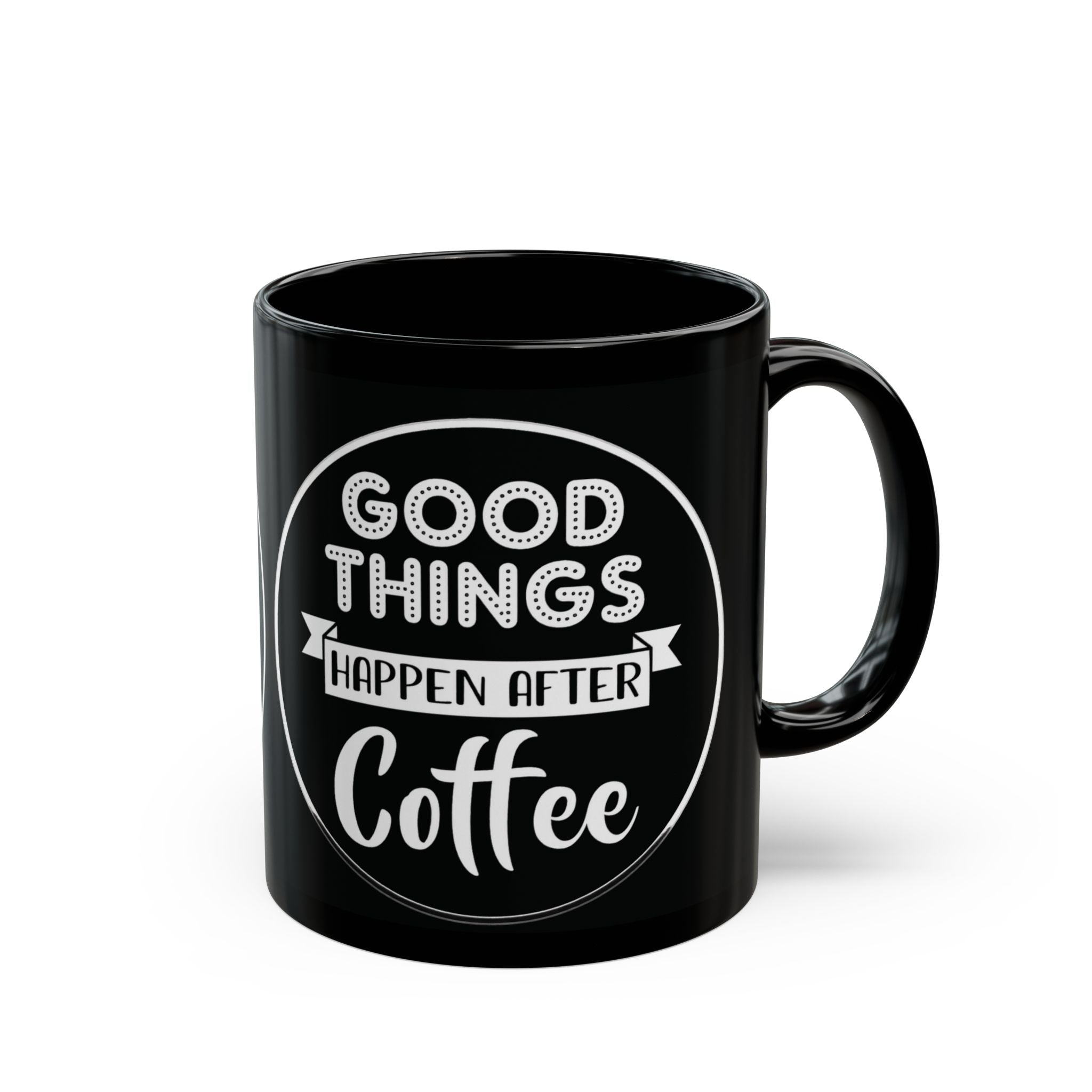 Coffee Lover's Black Mug - Perfect Gift for Coffee Addicts, Motivational Mug for Home, Office, Gift for Friends
