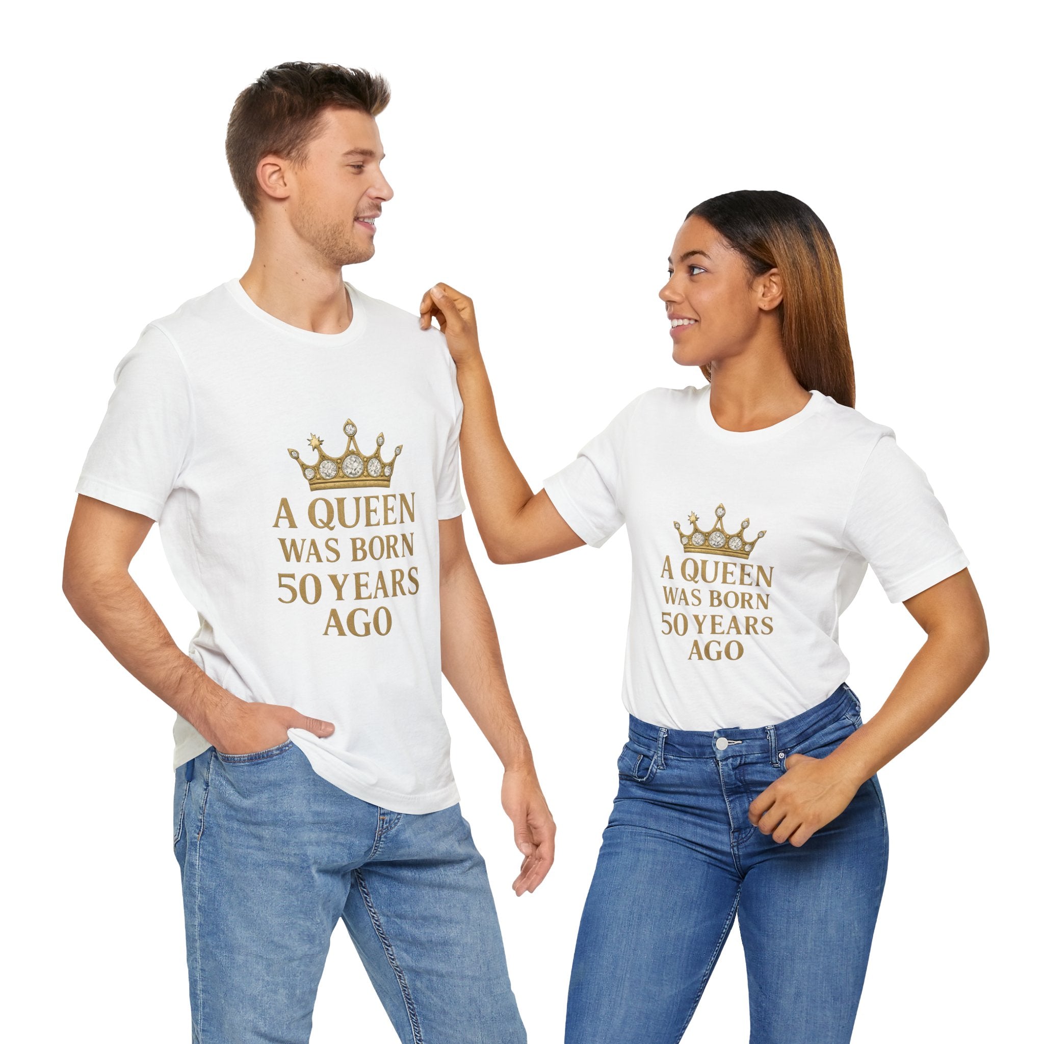 50th Birthday Queen Tee, A Queen Was Born 50 Years Ago Shirt, Anniversary Gift, Retro T-Shirt, Crown Design Tee