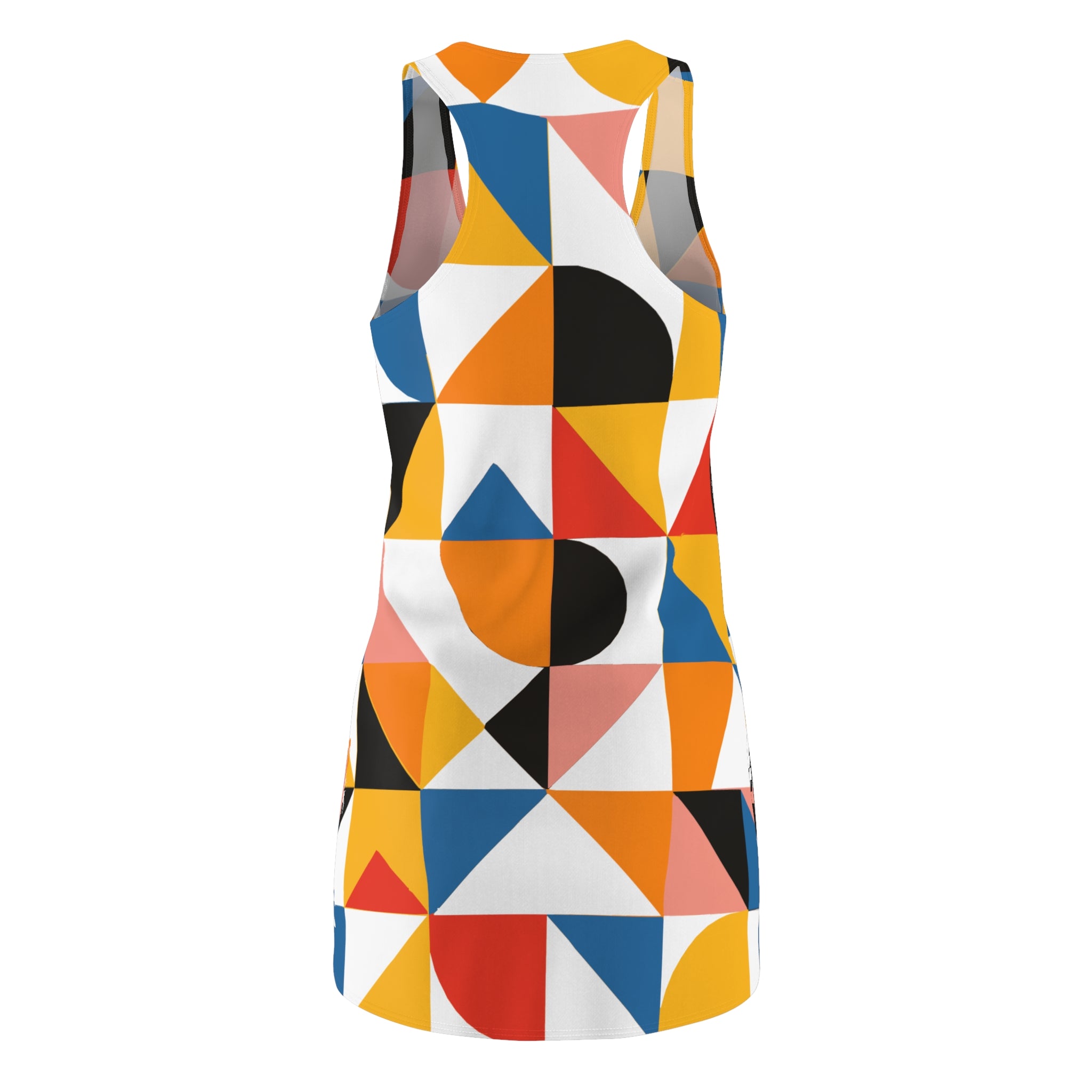 Geometric Print Racerback Dress | Playful Summer Dress, Beach Cover-Up, Casual Dress, Festival Style, Bright Patterned Dress