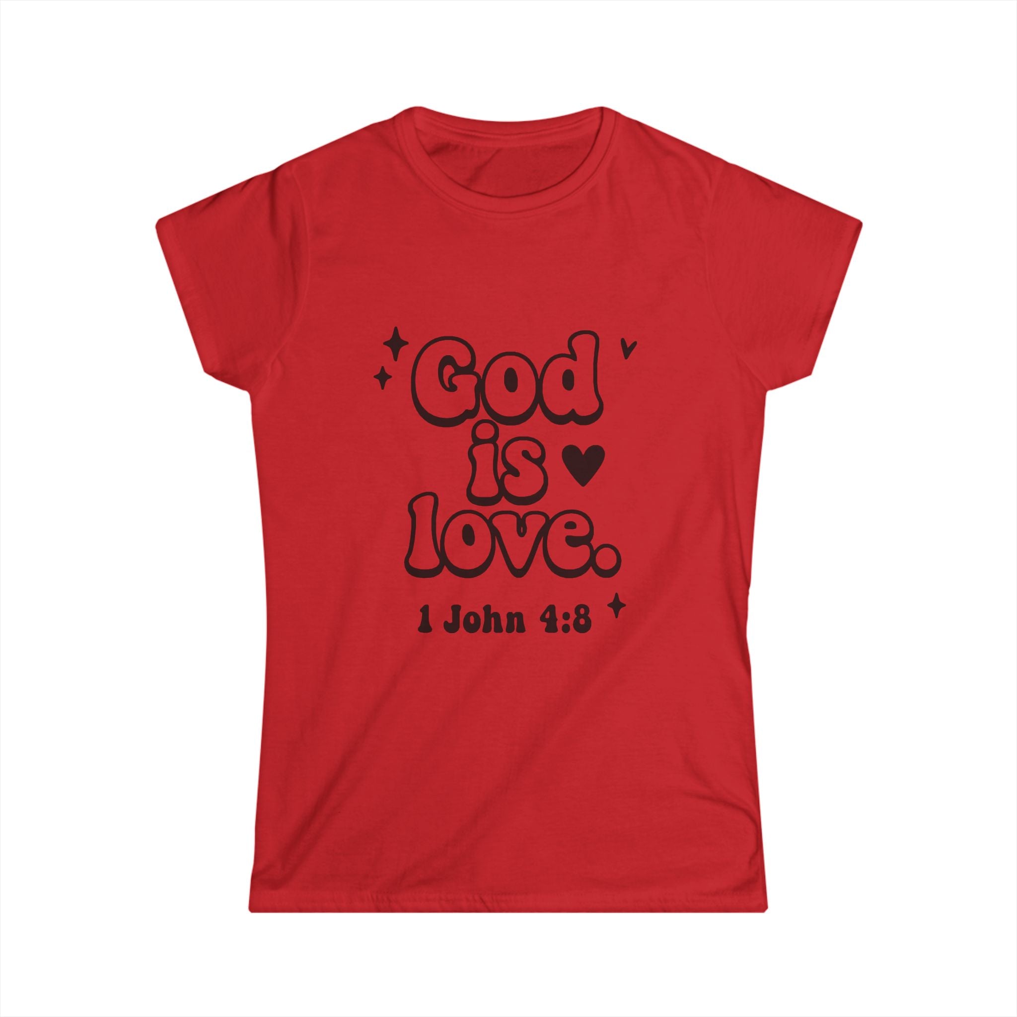 God is Love Inspirational Women's Softstyle Tee, Faith Apparel, Christian Gift, Scripture Shirt, Everyday Wear, Religious Clothing