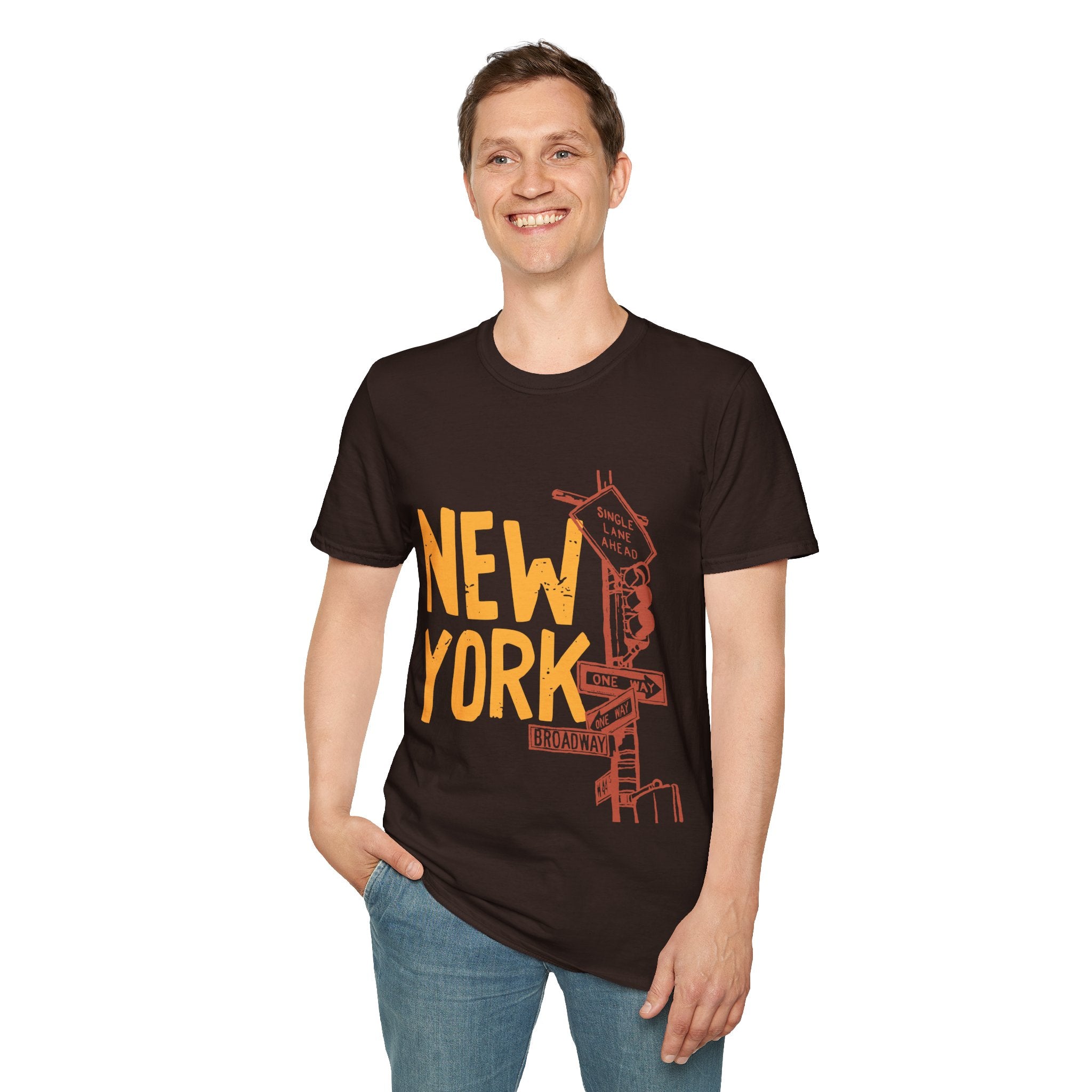 New York Skyline Unisex Softstyle T-Shirt, City Apparel, Travel Shirt, Gift for NYC Lovers, Casual Wear, Summer Fashion
