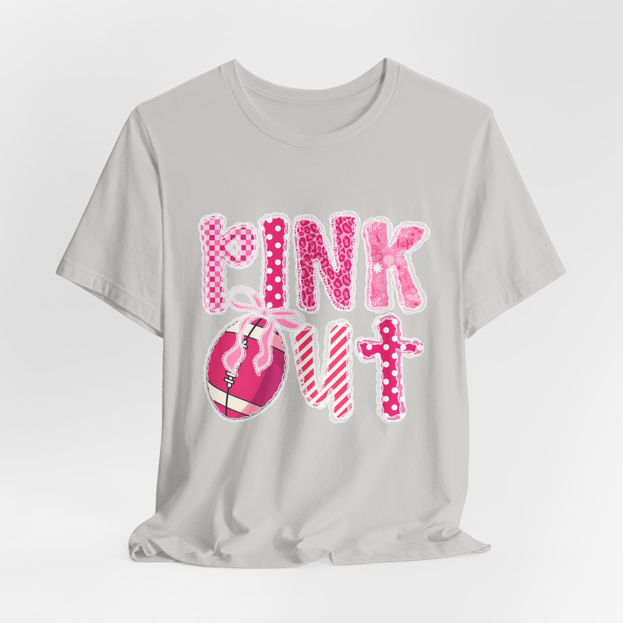 Cute Pink 'PINK OUT' Unisex Tee, Perfect for Breast Cancer Awareness, Casual Wear, Gift for Friends, Fundraising Events, or Team Spirit