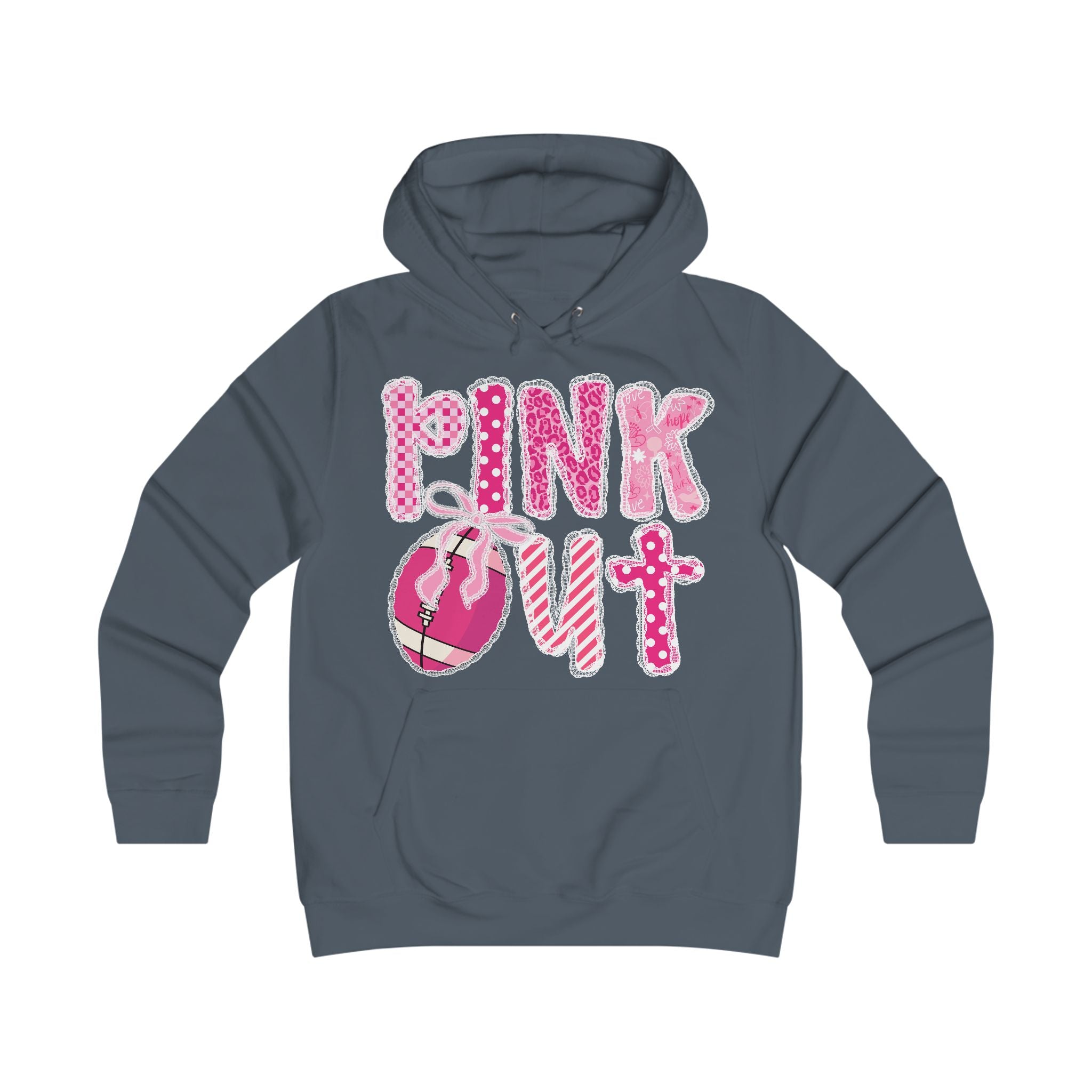 Girlie College Hoodie: Fun Casualwear for College Girls, Cute Sweatshirt, Perfect Gift for Students, Pink Out Event Gear, Everyday Style