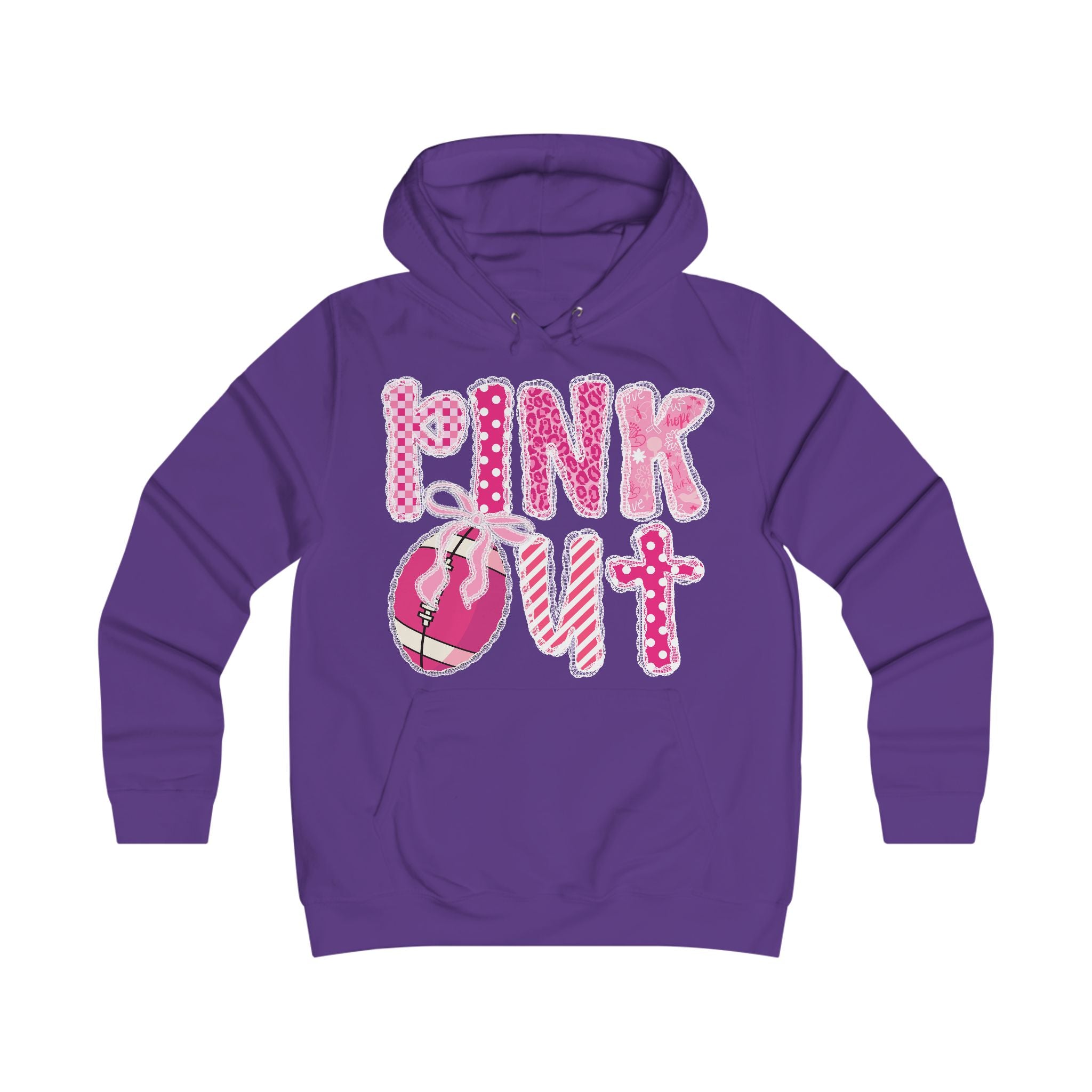 Girlie College Hoodie: Fun Casualwear for College Girls, Cute Sweatshirt, Perfect Gift for Students, Pink Out Event Gear, Everyday Style