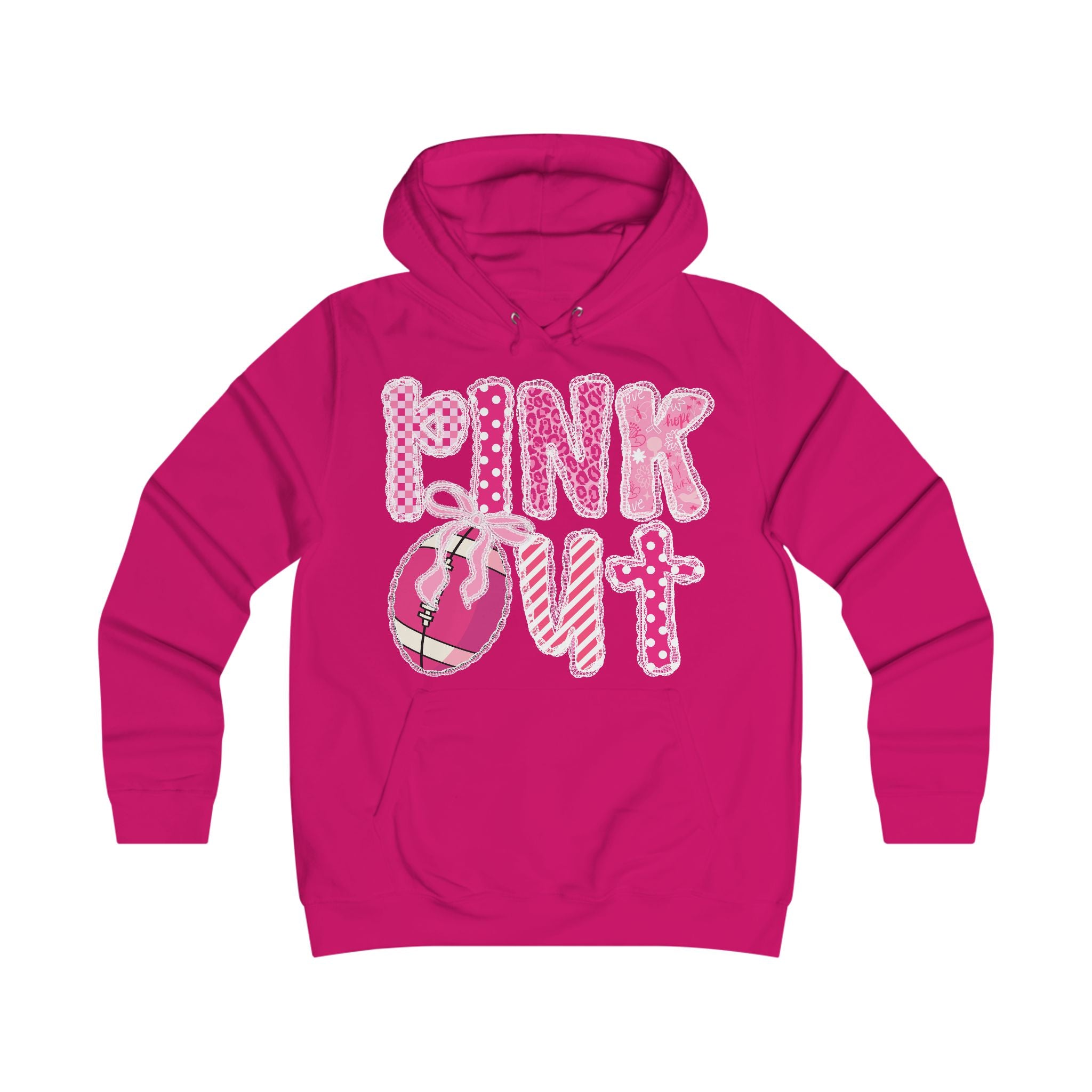 Girlie College Hoodie: Fun Casualwear for College Girls, Cute Sweatshirt, Perfect Gift for Students, Pink Out Event Gear, Everyday Style