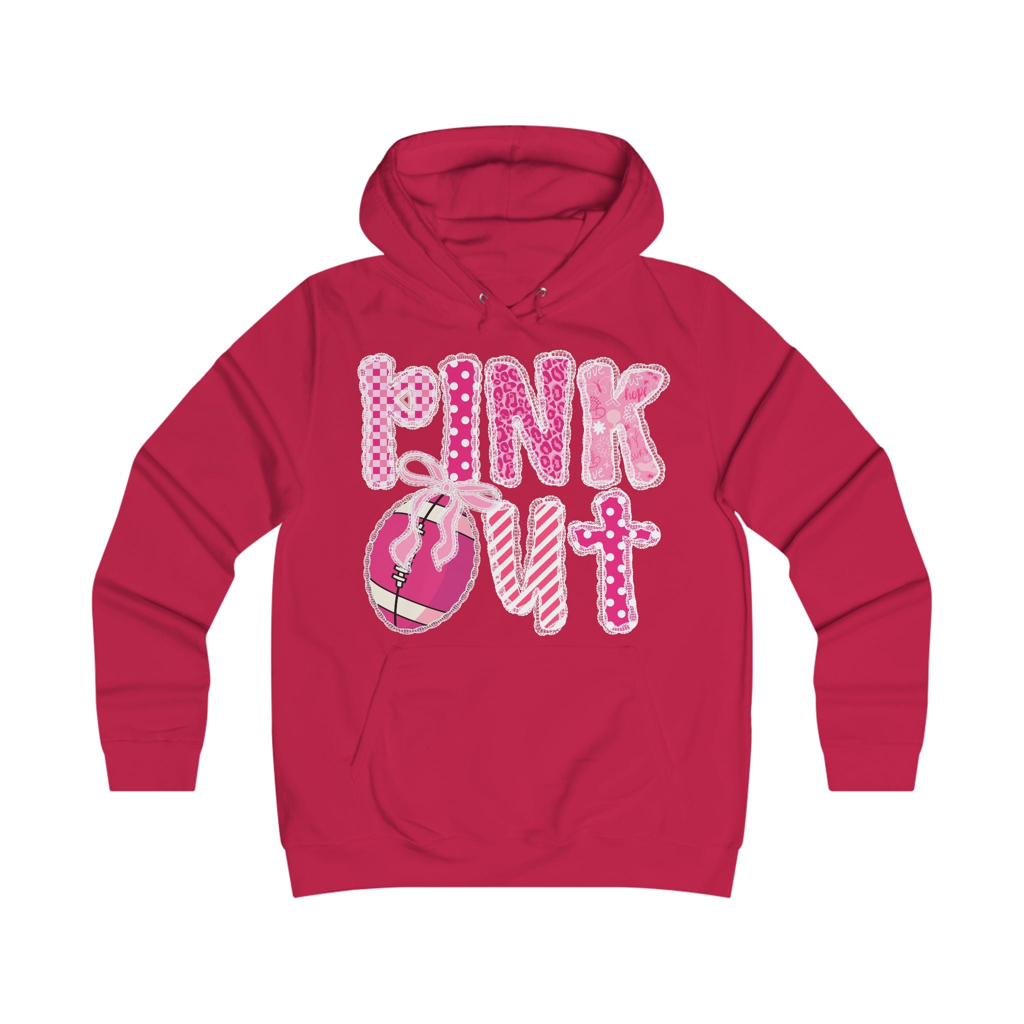 Girlie College Hoodie: Fun Casualwear for College Girls, Cute Sweatshirt, Perfect Gift for Students, Pink Out Event Gear, Everyday Style