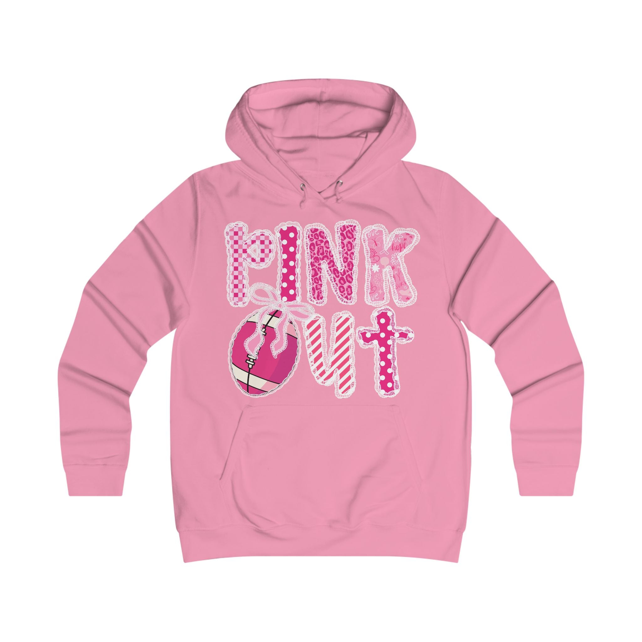 Girlie College Hoodie: Fun Casualwear for College Girls, Cute Sweatshirt, Perfect Gift for Students, Pink Out Event Gear, Everyday Style