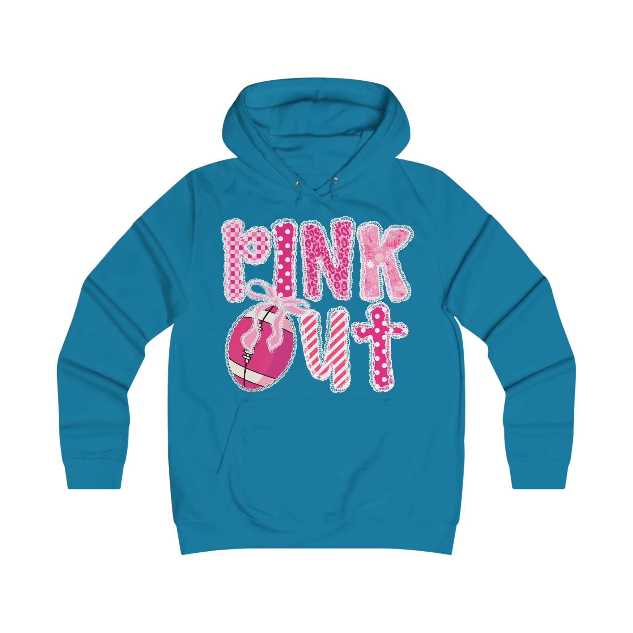 Girlie College Hoodie: Fun Casualwear for College Girls, Cute Sweatshirt, Perfect Gift for Students, Pink Out Event Gear, Everyday Style