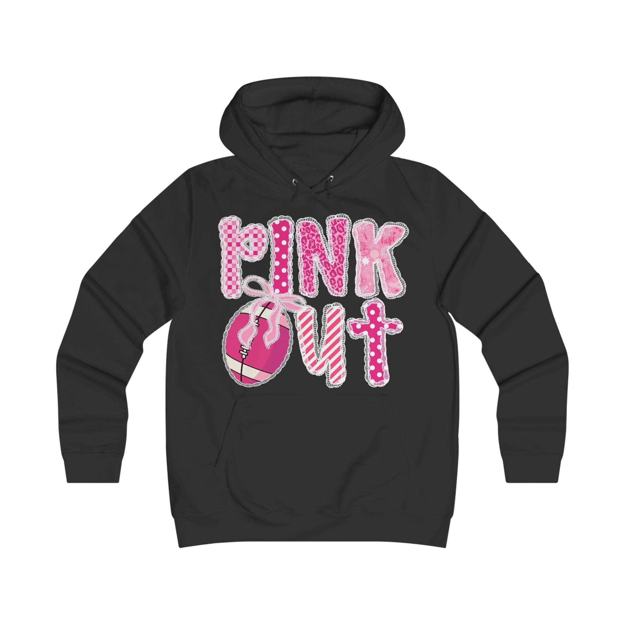 Girlie College Hoodie: Fun Casualwear for College Girls, Cute Sweatshirt, Perfect Gift for Students, Pink Out Event Gear, Everyday Style