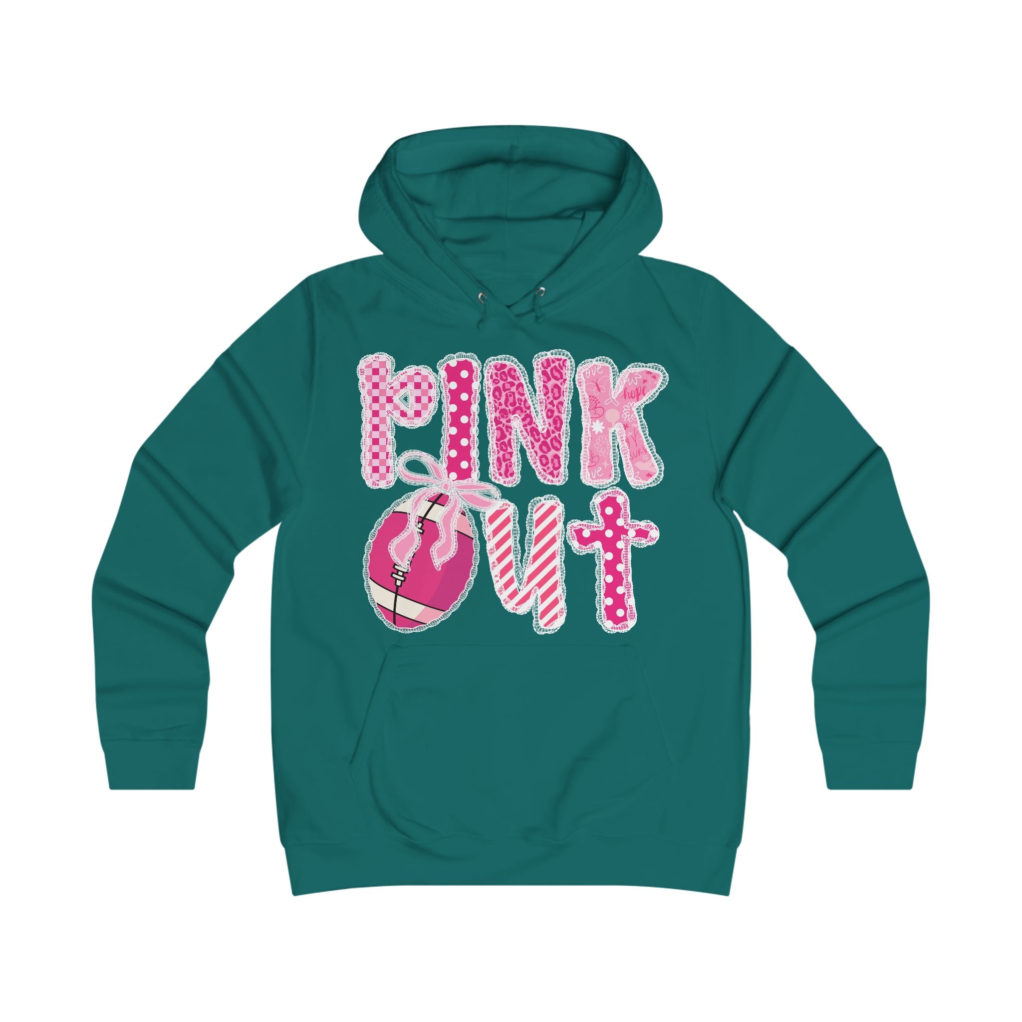 Girlie College Hoodie: Fun Casualwear for College Girls, Cute Sweatshirt, Perfect Gift for Students, Pink Out Event Gear, Everyday Style