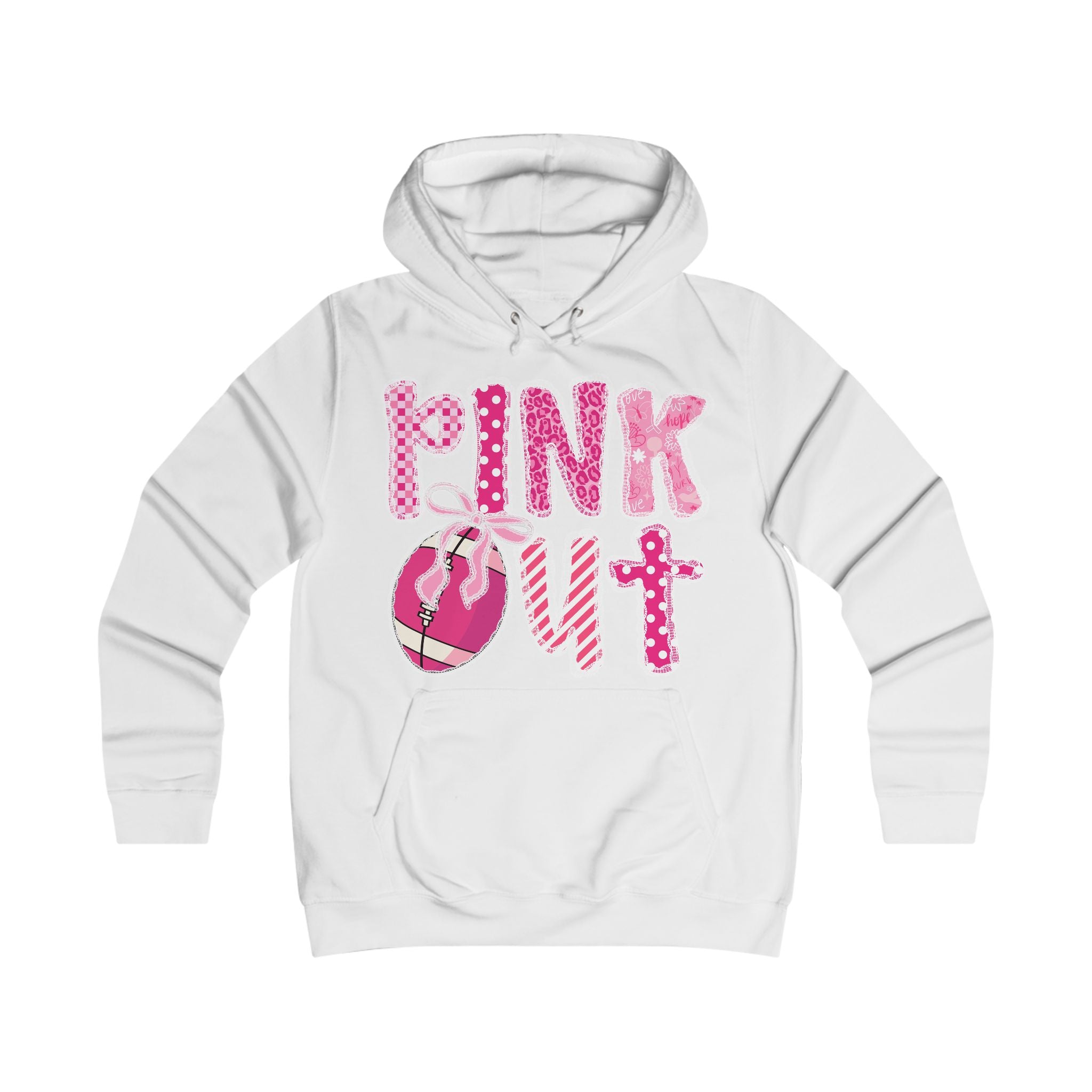 Girlie College Hoodie: Fun Casualwear for College Girls, Cute Sweatshirt, Perfect Gift for Students, Pink Out Event Gear, Everyday Style