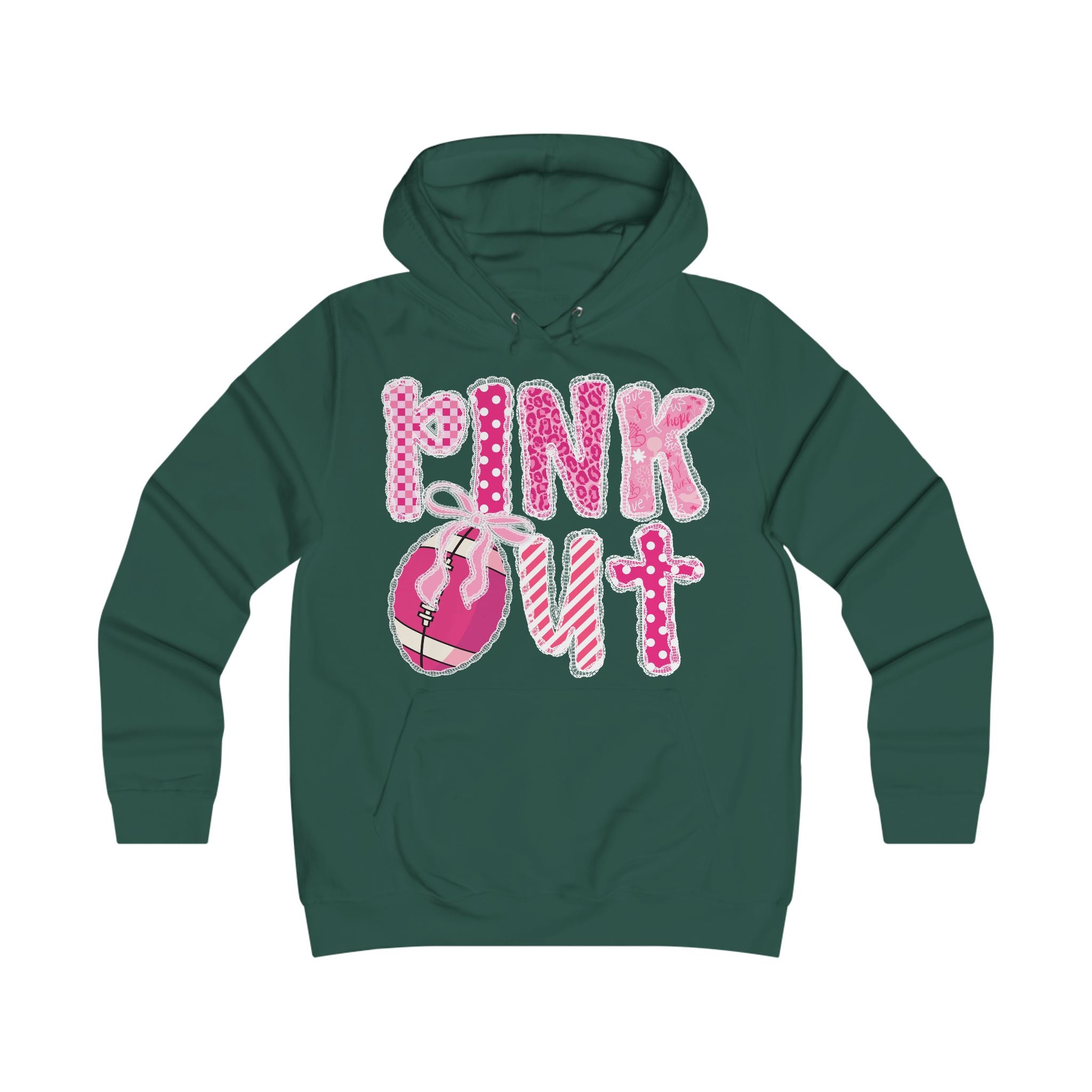 Girlie College Hoodie: Fun Casualwear for College Girls, Cute Sweatshirt, Perfect Gift for Students, Pink Out Event Gear, Everyday Style