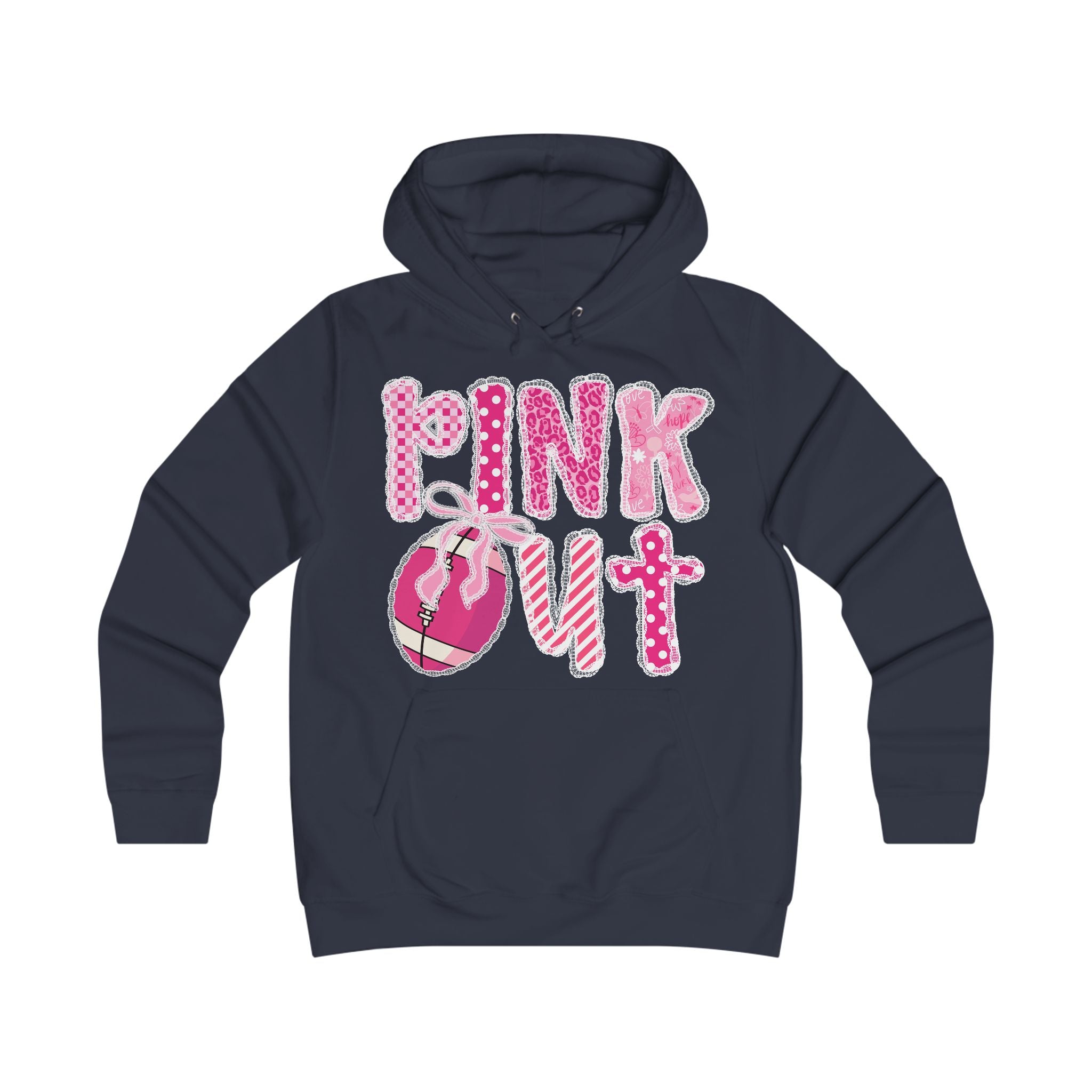 Girlie College Hoodie: Fun Casualwear for College Girls, Cute Sweatshirt, Perfect Gift for Students, Pink Out Event Gear, Everyday Style