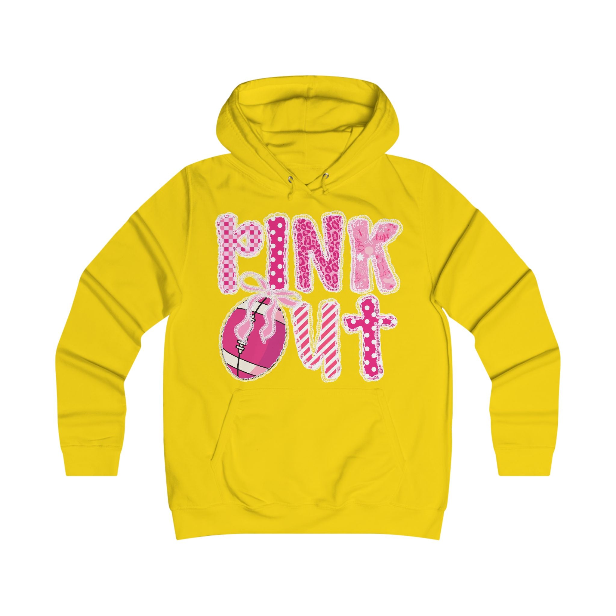 Girlie College Hoodie: Fun Casualwear for College Girls, Cute Sweatshirt, Perfect Gift for Students, Pink Out Event Gear, Everyday Style