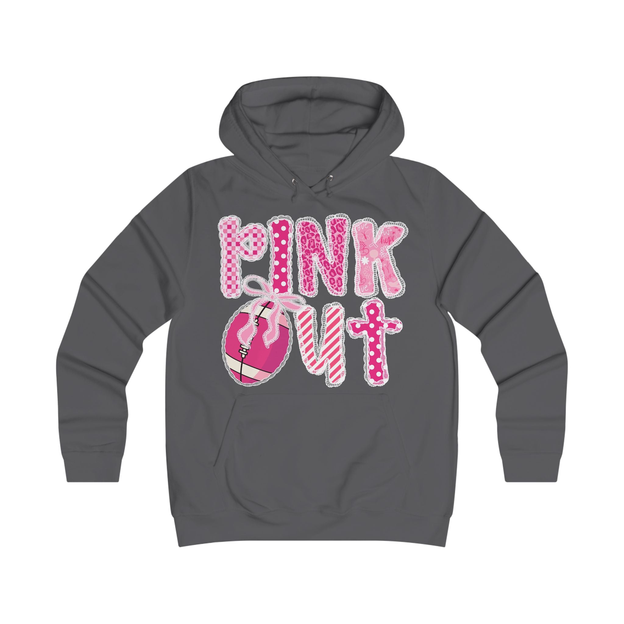 Girlie College Hoodie: Fun Casualwear for College Girls, Cute Sweatshirt, Perfect Gift for Students, Pink Out Event Gear, Everyday Style