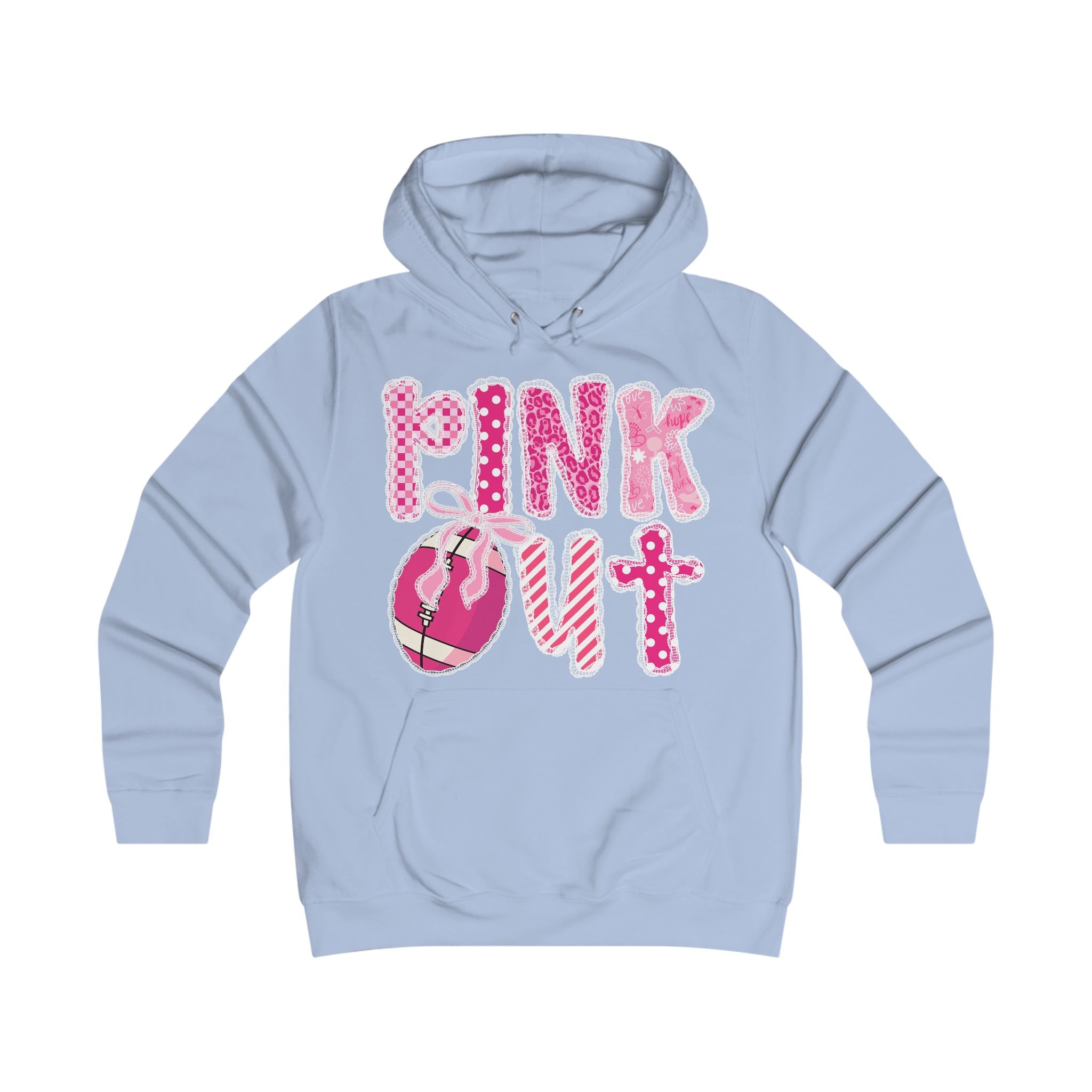 Girlie College Hoodie: Fun Casualwear for College Girls, Cute Sweatshirt, Perfect Gift for Students, Pink Out Event Gear, Everyday Style