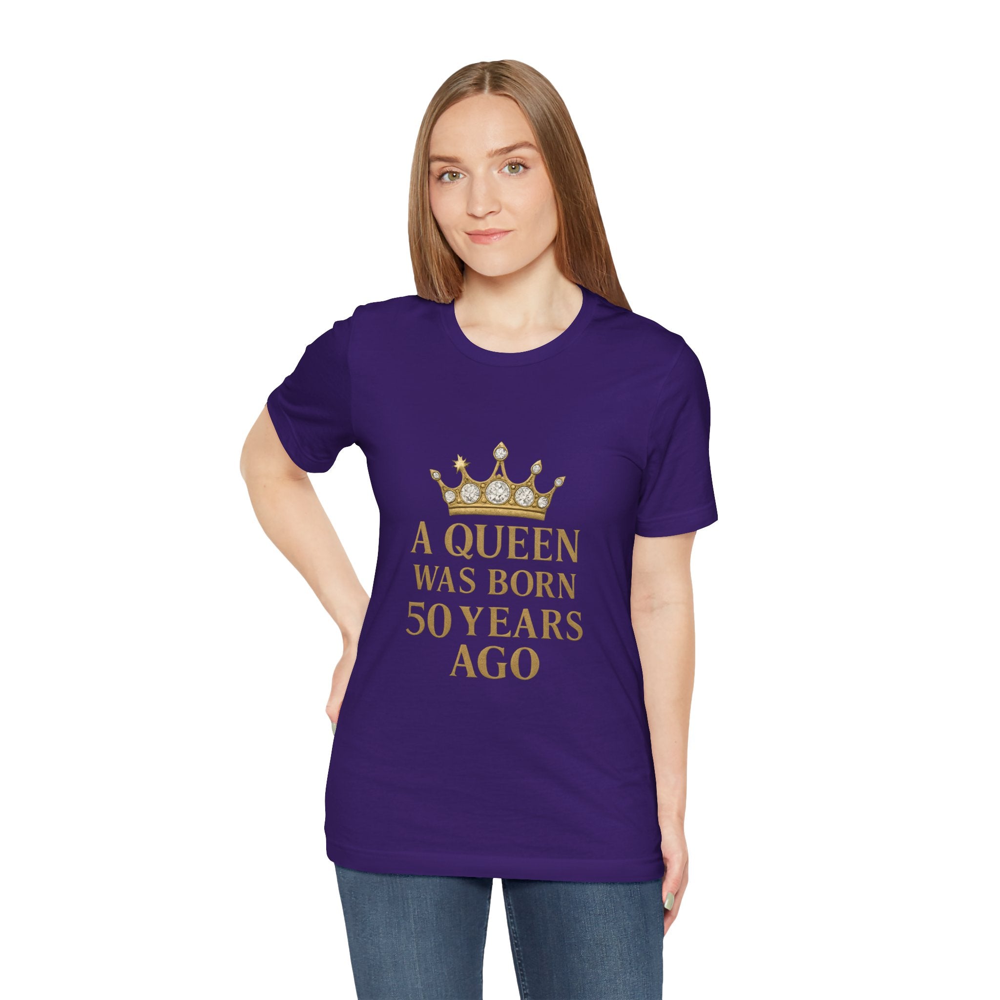 50th Birthday Queen Tee, A Queen Was Born 50 Years Ago Shirt, Anniversary Gift, Retro T-Shirt, Crown Design Tee