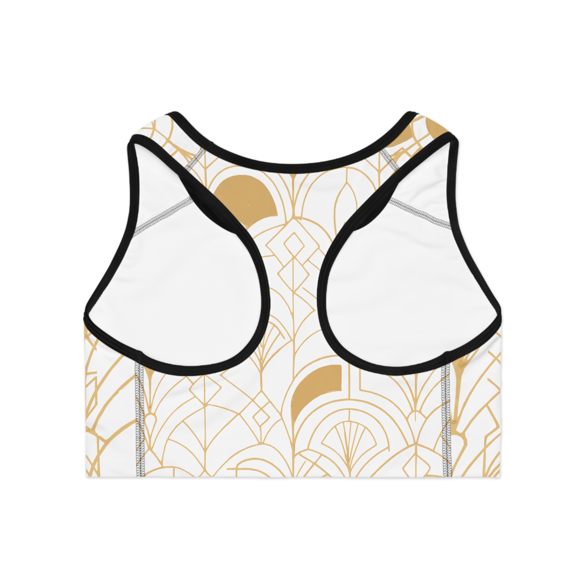Golden Geometric Sports Bra