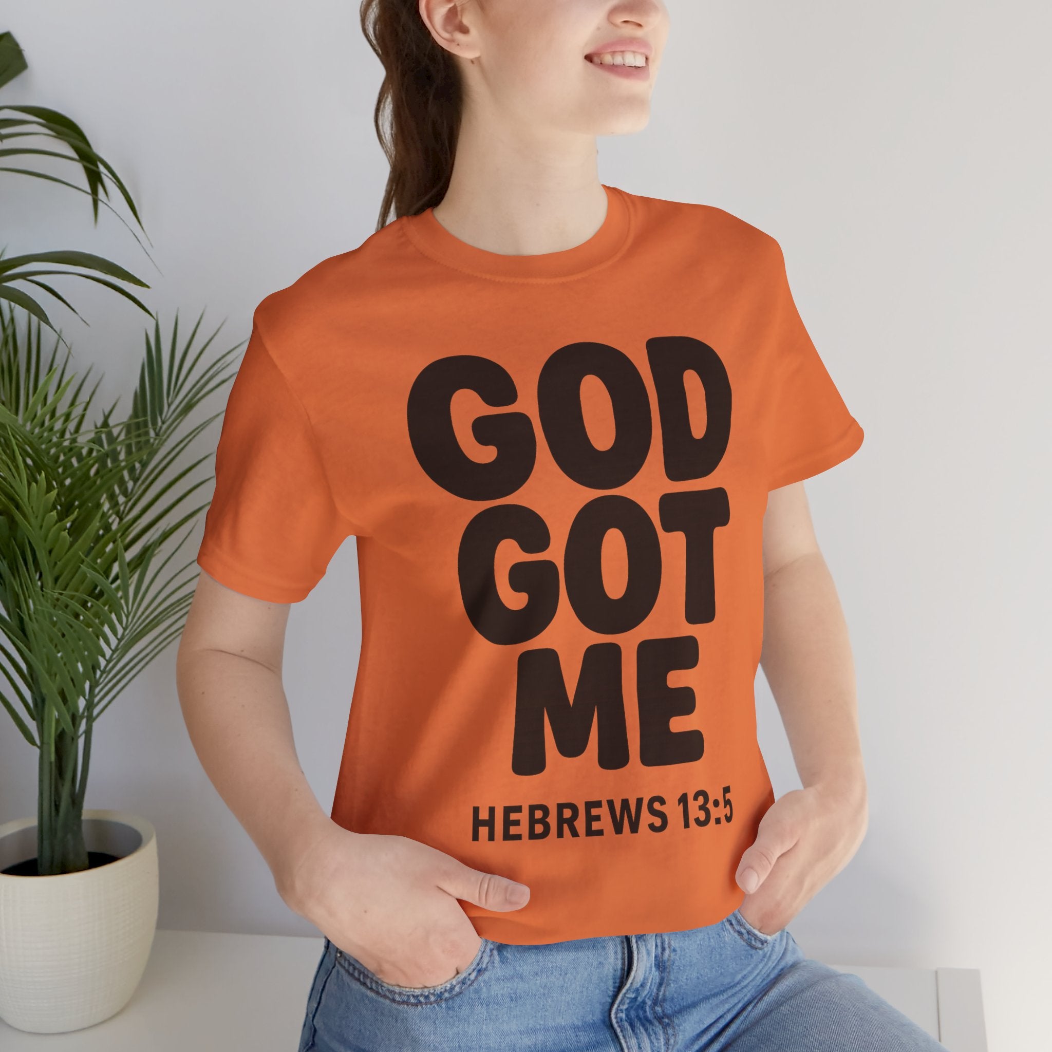 GOD GOT ME Religious T-Shirt, Christian Design. Clothing, Inspirational Tee, Faith Shirt, Unisex Jersey Short Sleeve Tee with