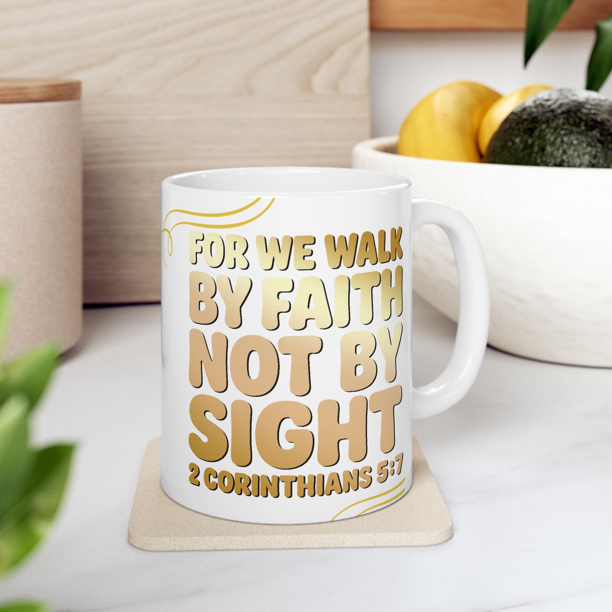 Faith-Inspired Ceramic Mug, Inspirational Coffee Cup for Daily Motivation, Bible Verse Gift, Christian Home Décor, Scripture Mug