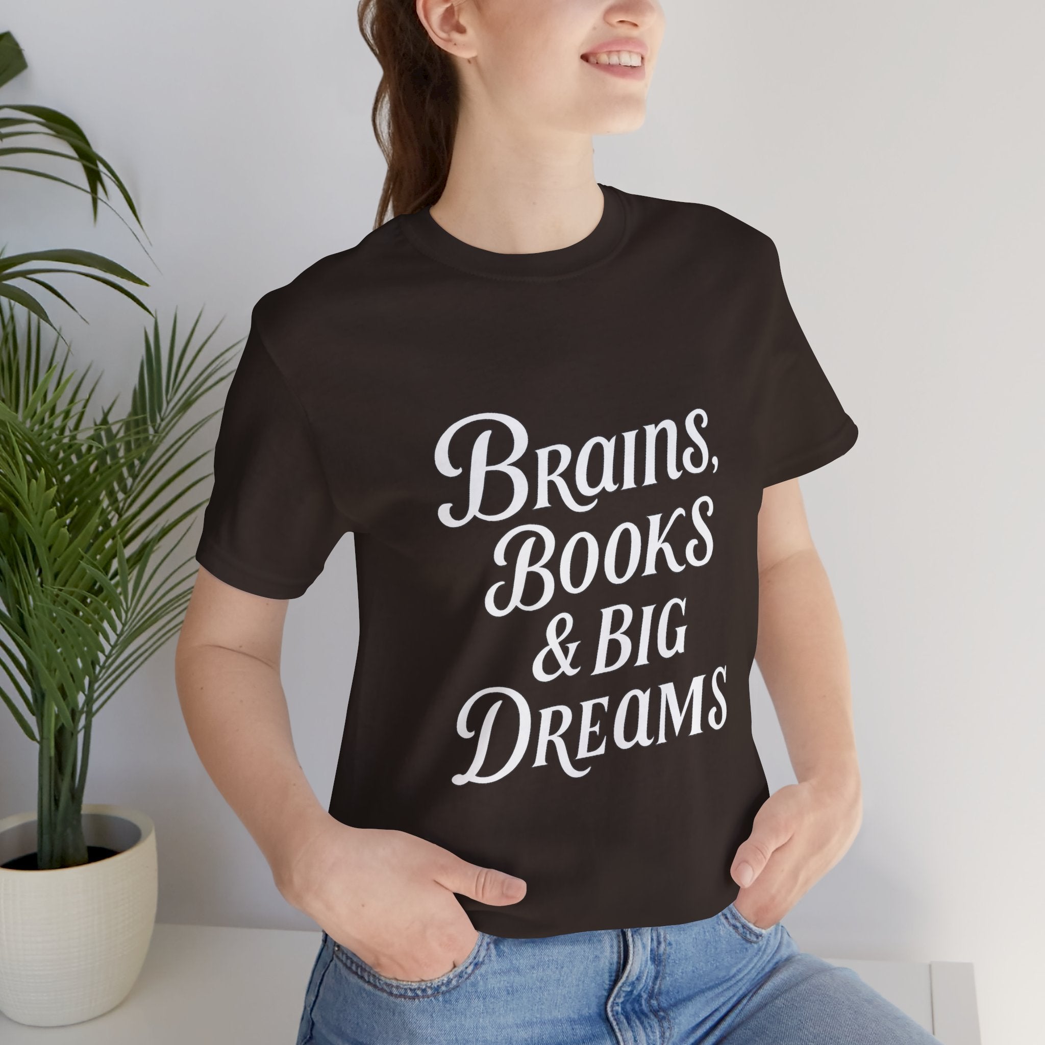Brainiac Tee, Book Lover Shirt, Big Dreams T-Shirt, Unisex Graphic Top, Intellectual Clothing