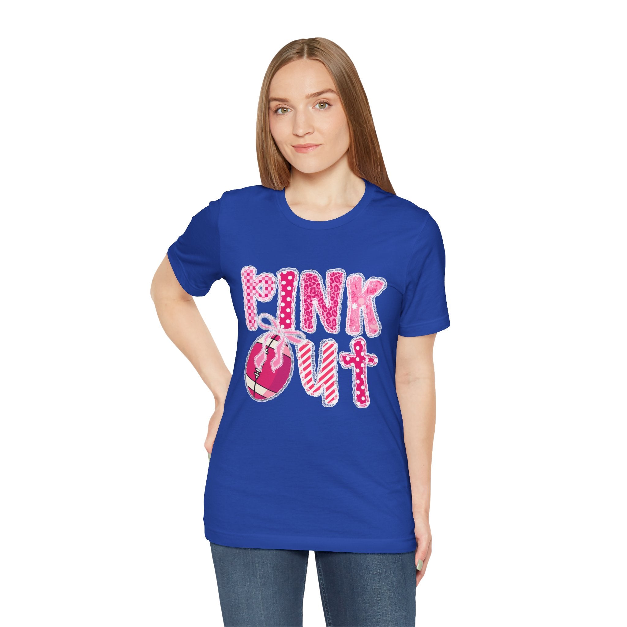 Cute Pink 'PINK OUT' Unisex Tee, Perfect for Breast Cancer Awareness, Casual Wear, Gift for Friends, Fundraising Events, or Team Spirit