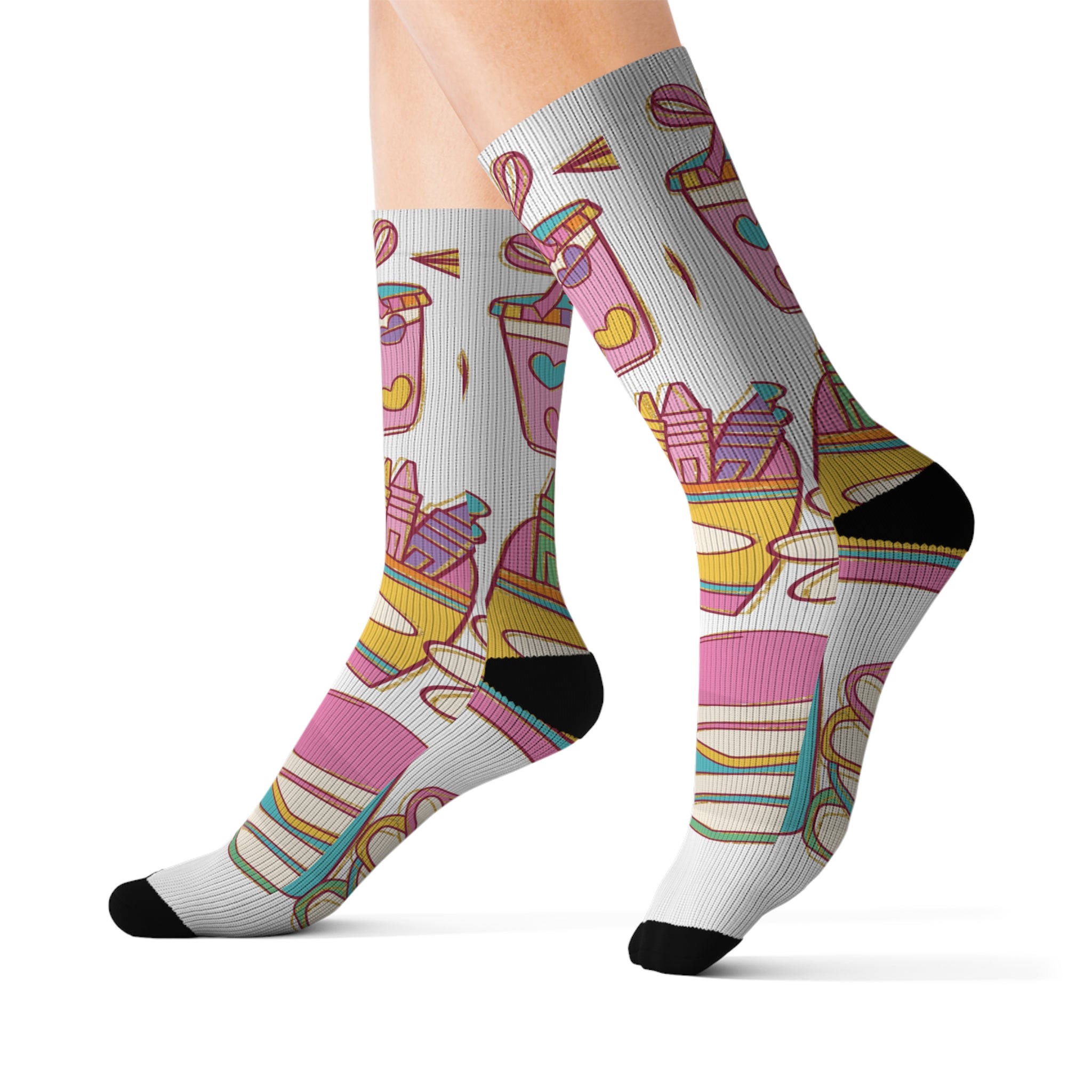 Colorful Sublimation Socks - Fun Socks for Creative Souls, Art Enthusiasts, Gift for Birthdays, Holidays, Casual Wear, Home and Parties