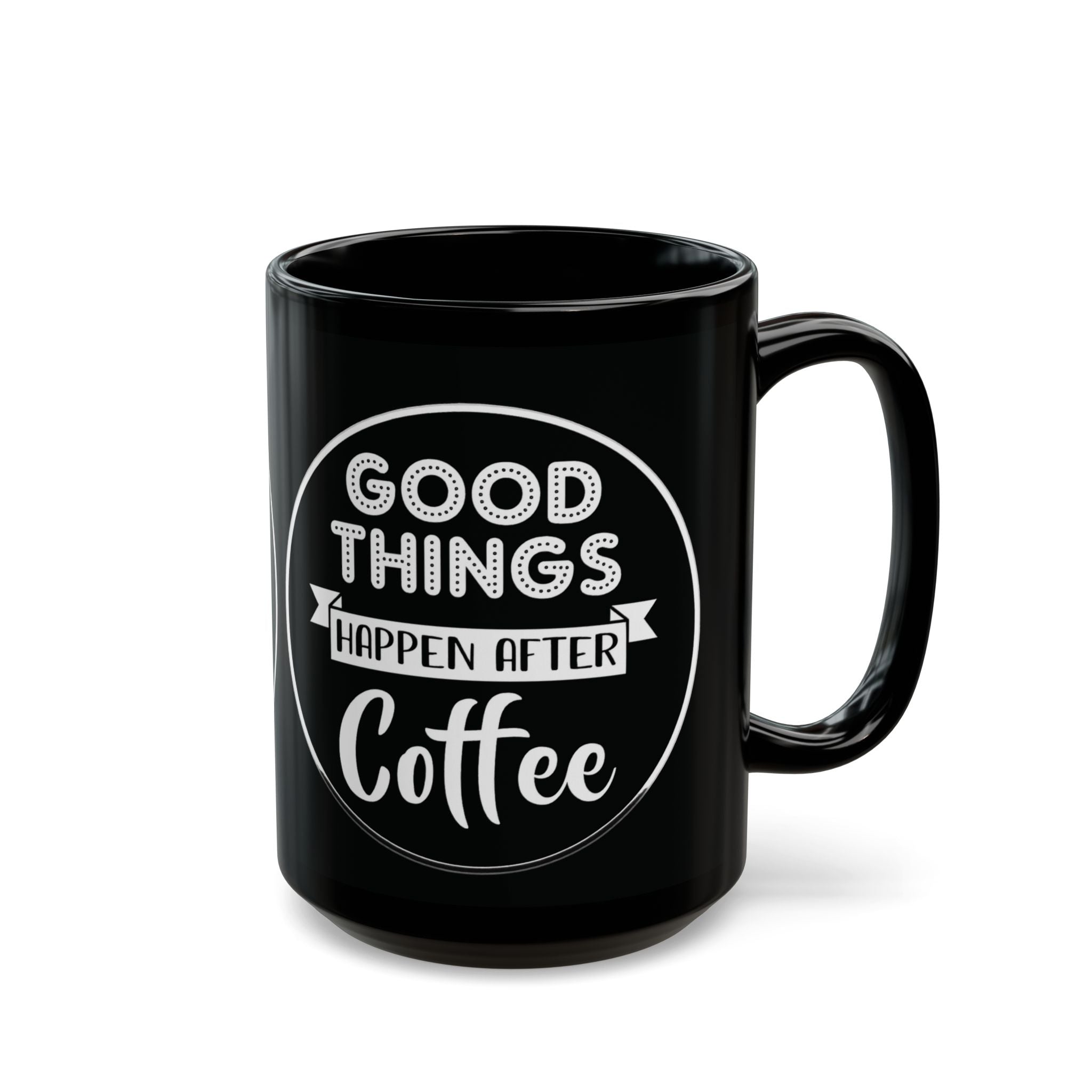 Coffee Lover's Black Mug - Perfect Gift for Coffee Addicts, Motivational Mug for Home, Office, Gift for Friends