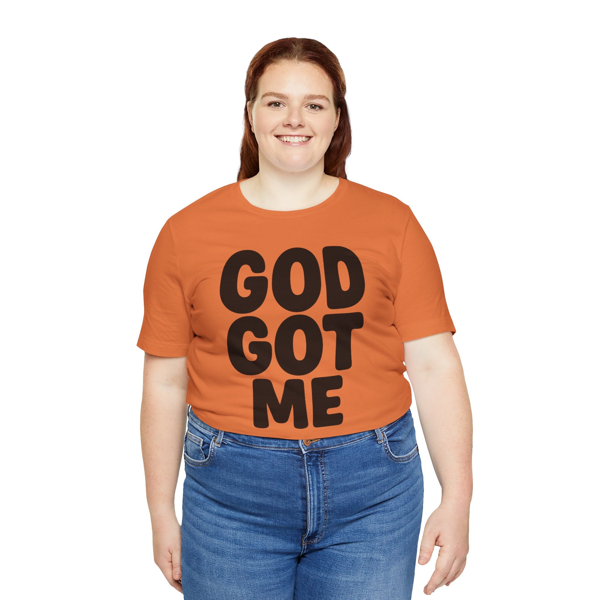 GOD GOT ME Religious T-Shirt, Christian Design. Clothing, Inspirational Tee, Faith Shirt, Unisex Jersey Short Sleeve Tee with