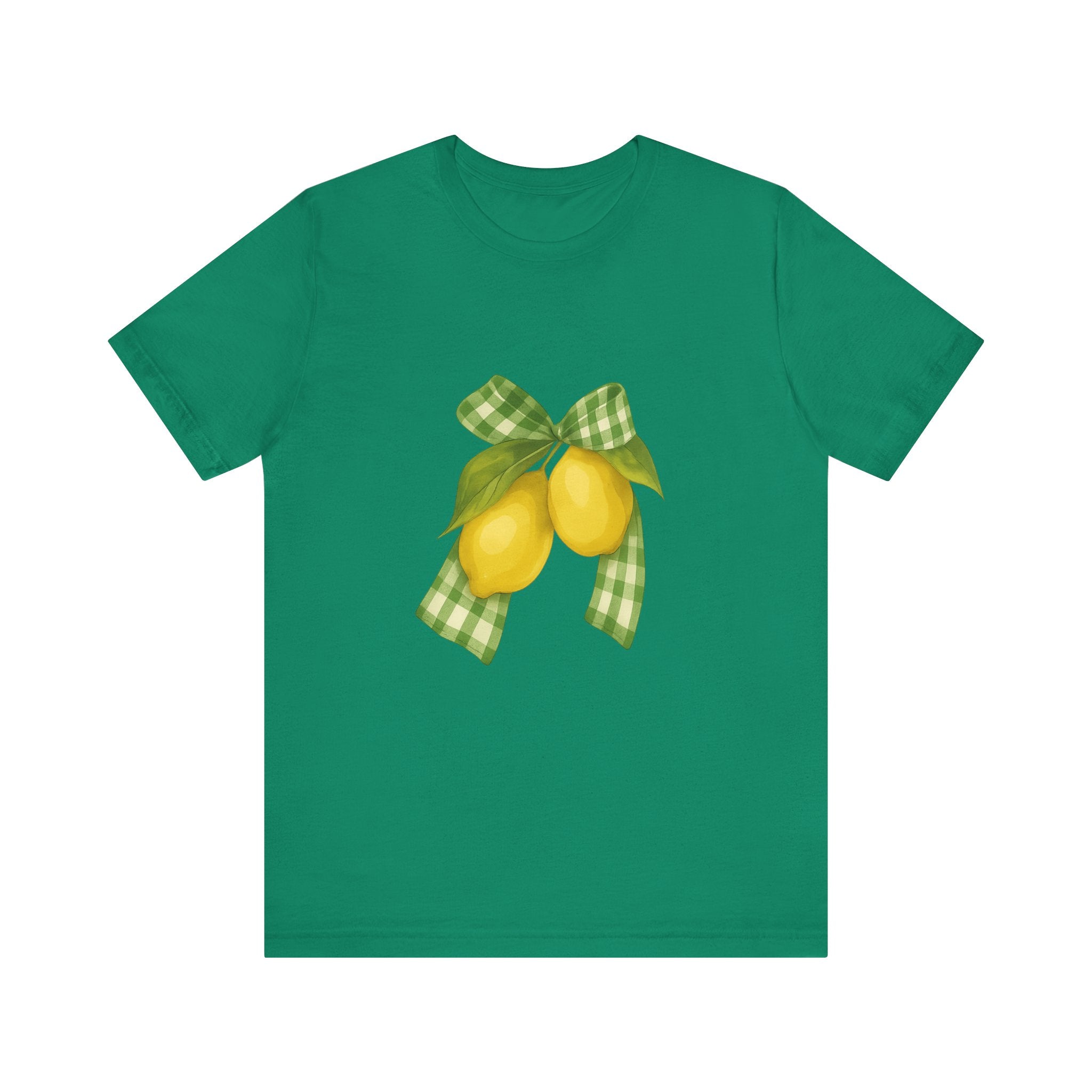 Lemon Bow Tee, Unisex Short Sleeve Shirt, Cute Summer Shirt, Gift for Her, Vintage Style Tee, Lemonade Stand Inspiration