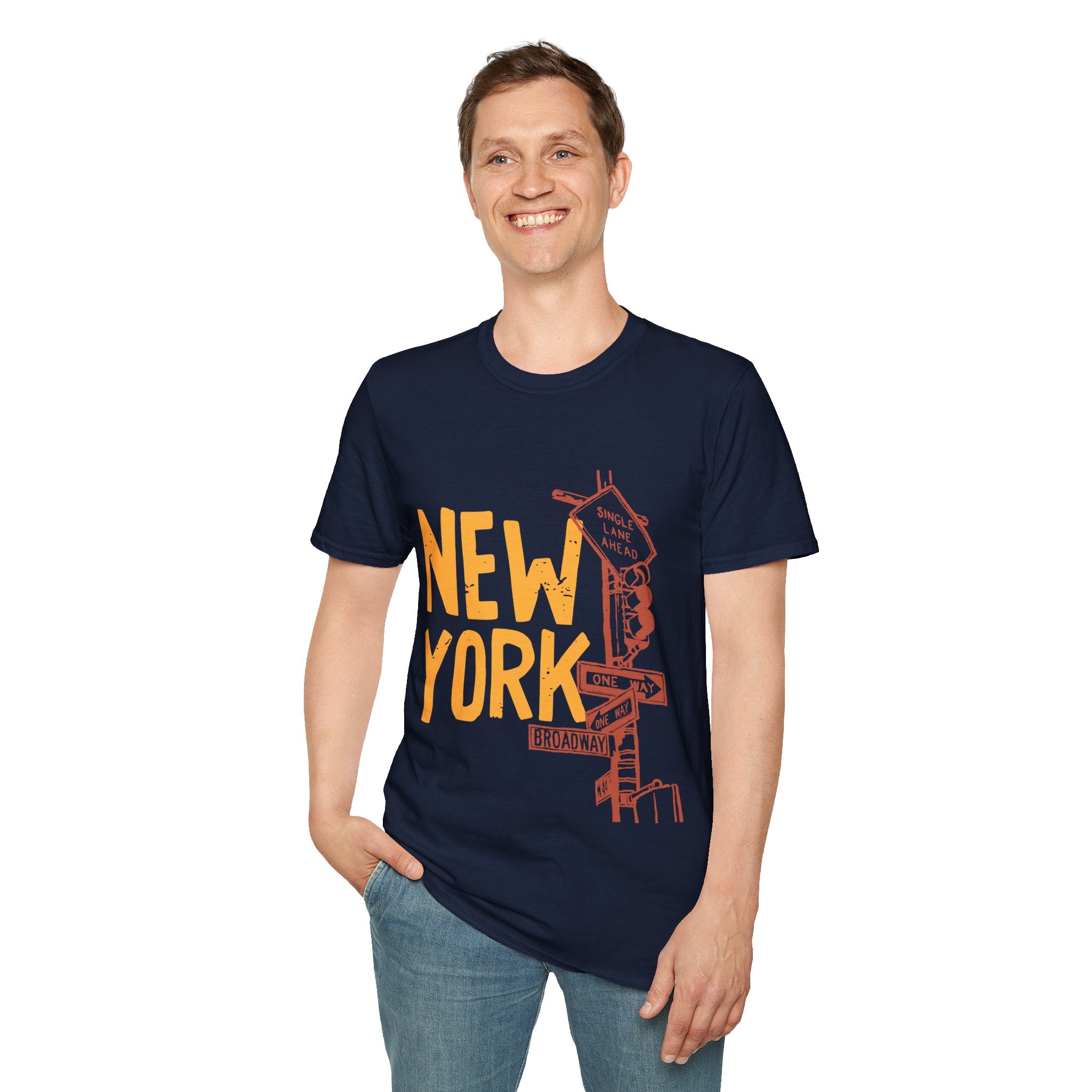 New York Skyline Unisex Softstyle T-Shirt, City Apparel, Travel Shirt, Gift for NYC Lovers, Casual Wear, Summer Fashion
