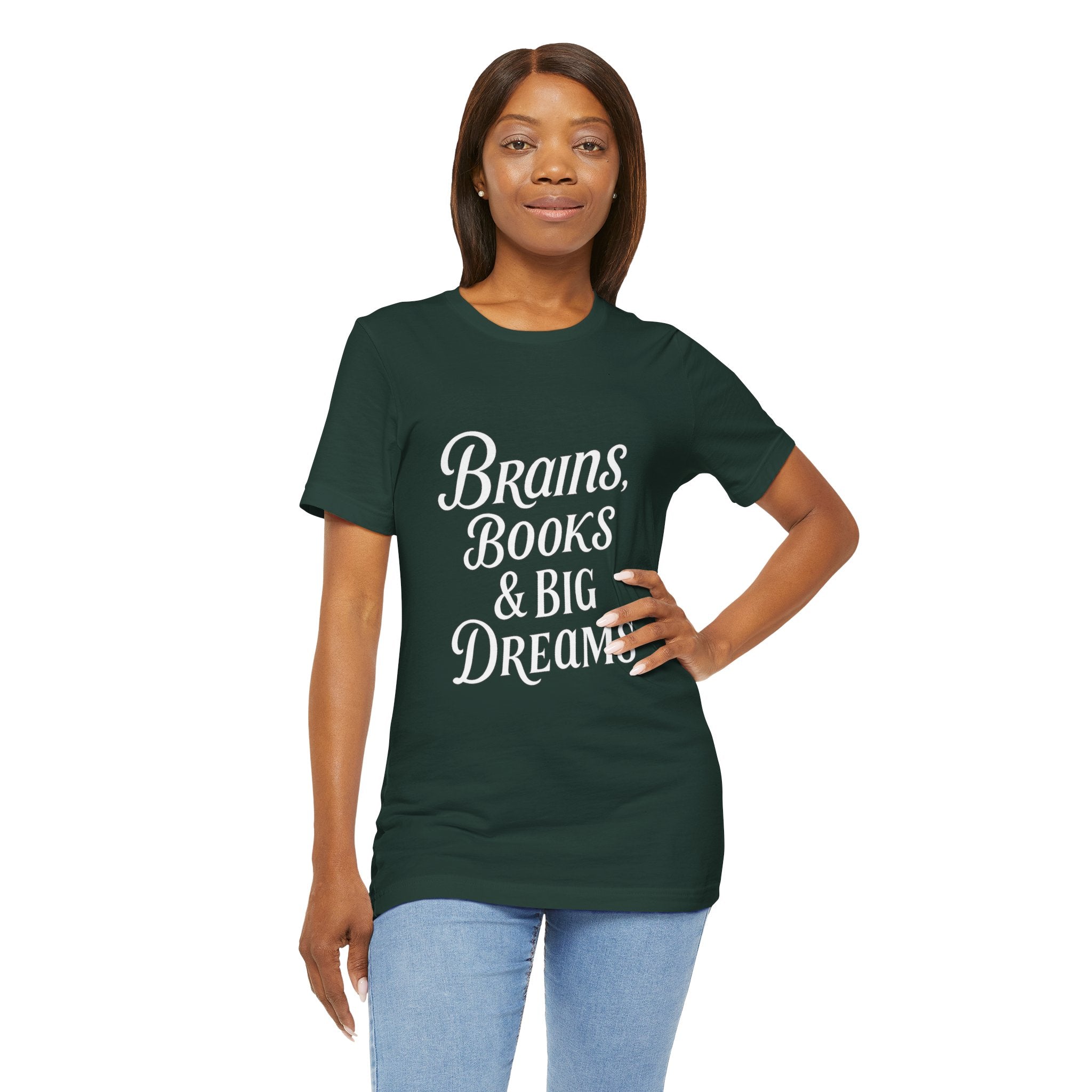 Brainiac Tee, Book Lover Shirt, Big Dreams T-Shirt, Unisex Graphic Top, Intellectual Clothing