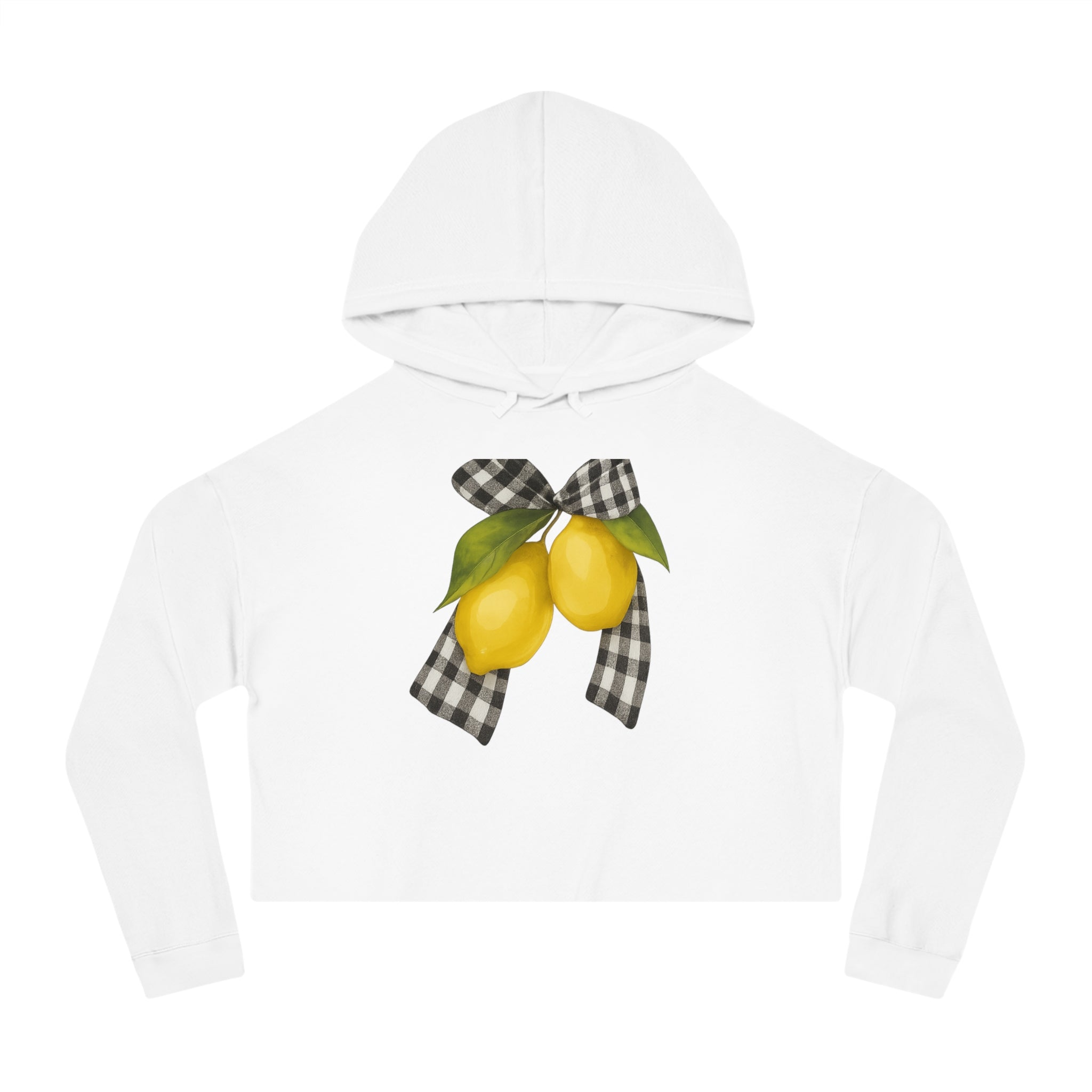 Lemon Blossom Cropped Hoodie, Summer Fashion, Gift for Her, Cute Casual Wear, Refreshing Style, Trendy Outfit, Spring Style