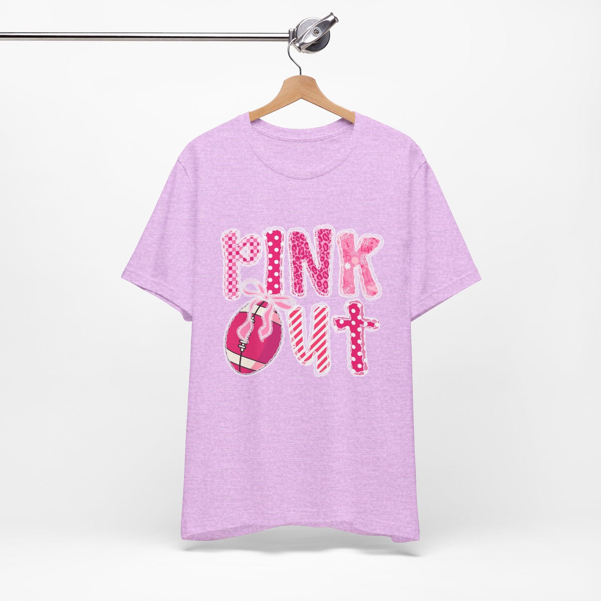 Cute Pink 'PINK OUT' Unisex Tee, Perfect for Breast Cancer Awareness, Casual Wear, Gift for Friends, Fundraising Events, or Team Spirit