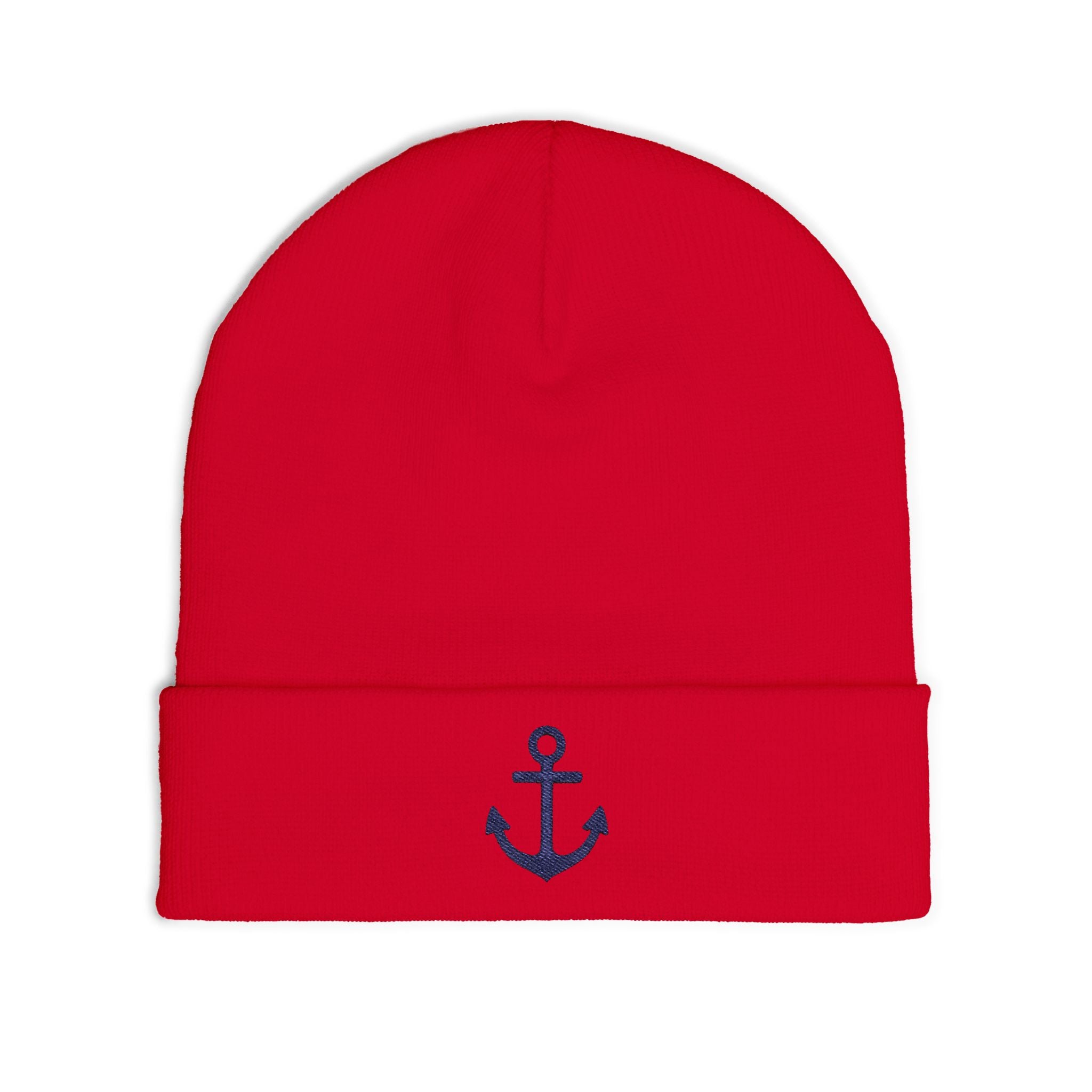 Beanie, Bold  Anchor Symbol Embroidered Hat, Knit Cap, Winter Fashion Accessory, Skull Cap, Sailor Gift