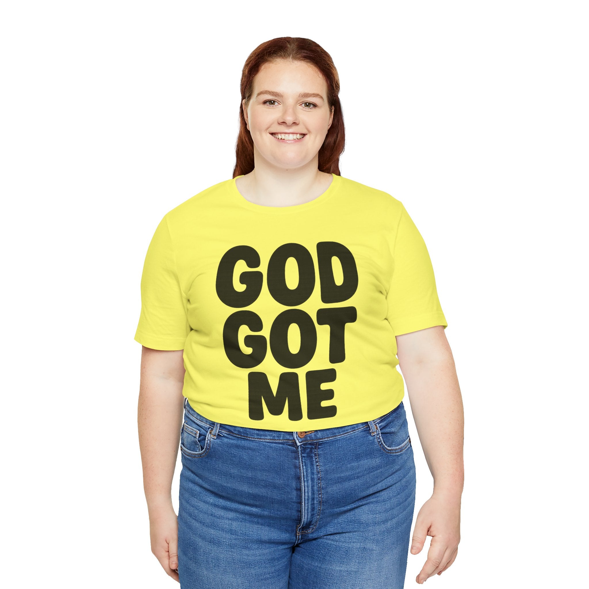 GOD GOT ME Religious T-Shirt, Christian Design. Clothing, Inspirational Tee, Faith Shirt, Unisex Jersey Short Sleeve Tee with
