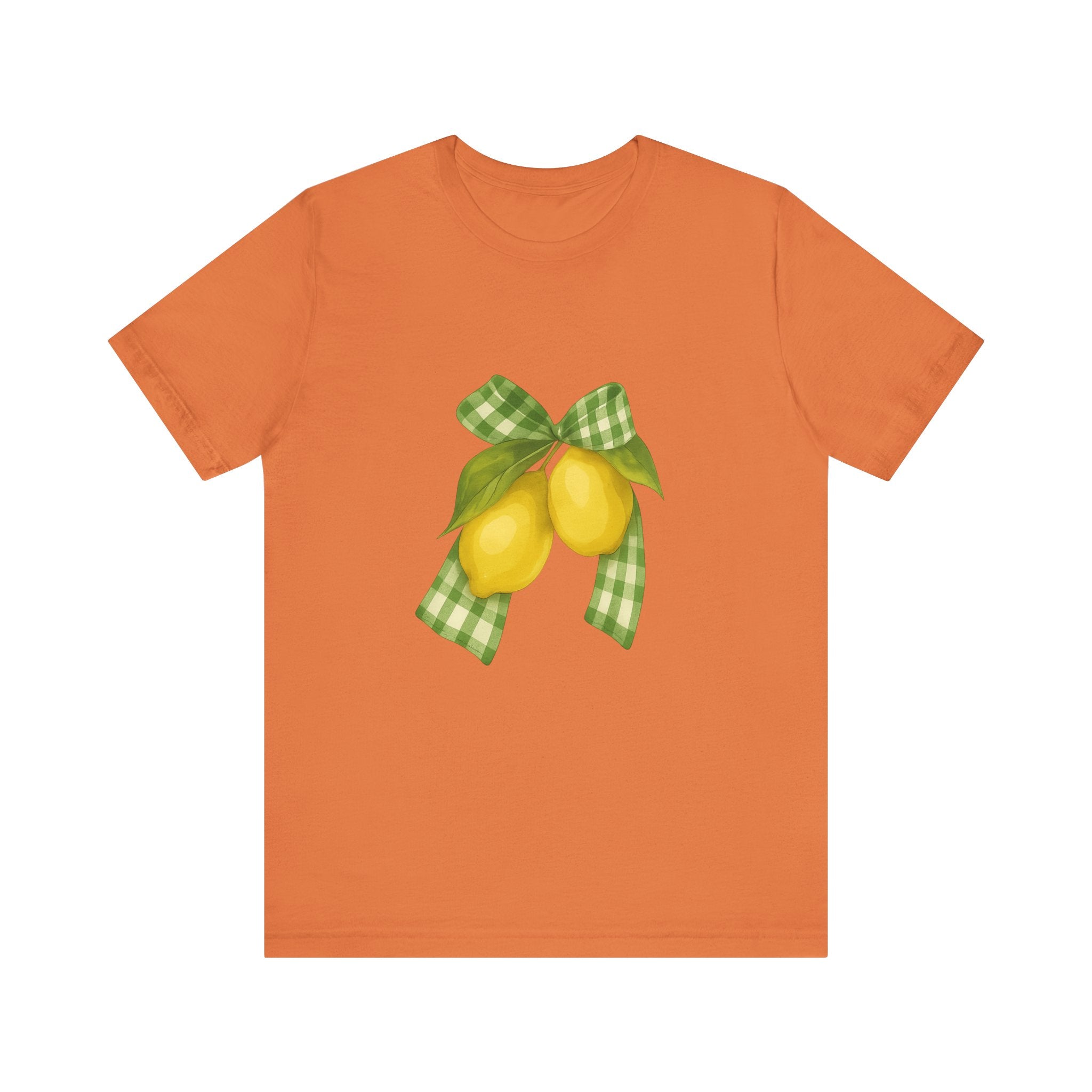 Lemon Bow Tee, Unisex Short Sleeve Shirt, Cute Summer Shirt, Gift for Her, Vintage Style Tee, Lemonade Stand Inspiration