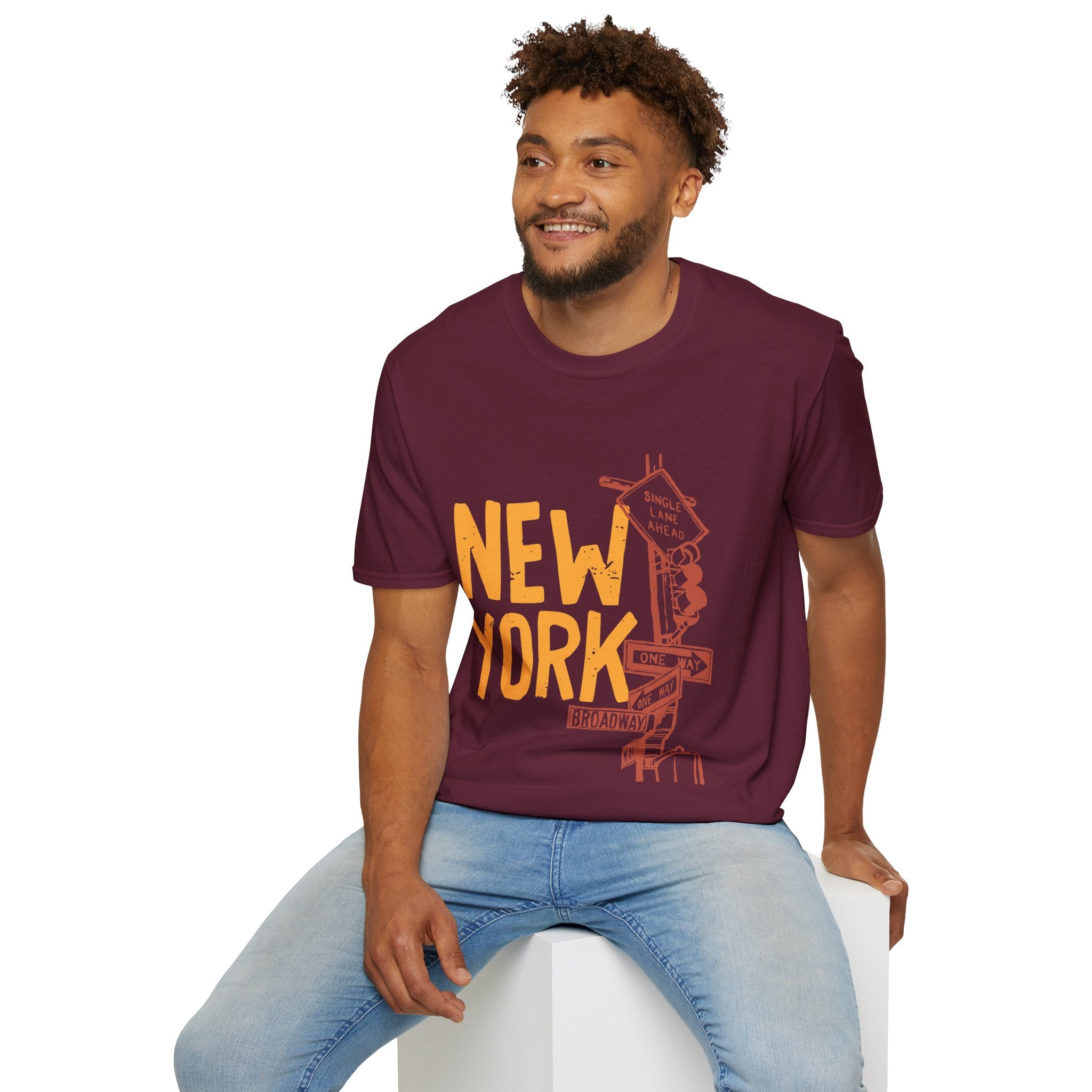 New York Skyline Unisex Softstyle T-Shirt, City Apparel, Travel Shirt, Gift for NYC Lovers, Casual Wear, Summer Fashion
