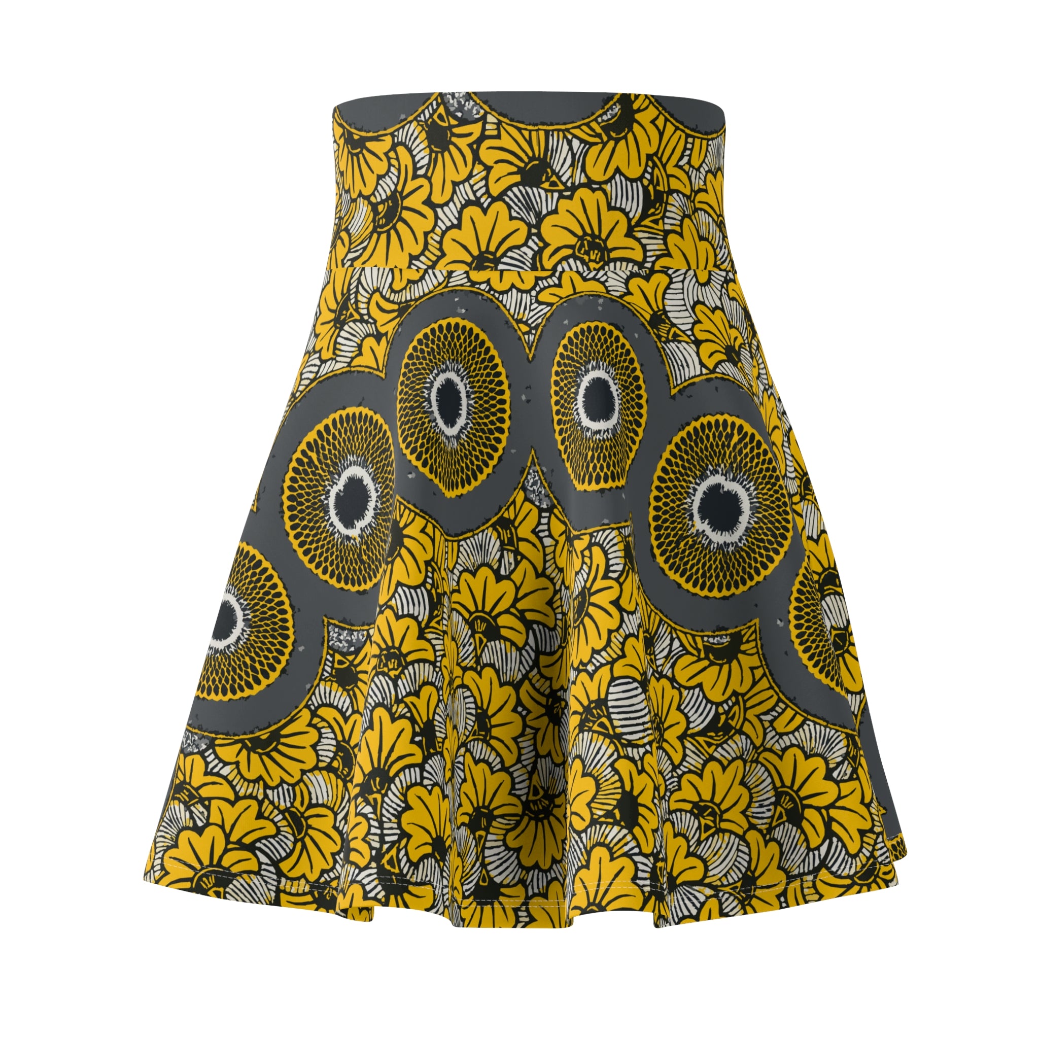 Ankara Women's Skater Skirt, African Print Flare Skirt, Colorful High Waisted Skirt, Ethnic Festival Skirt, Bohemian Fashion Apparel