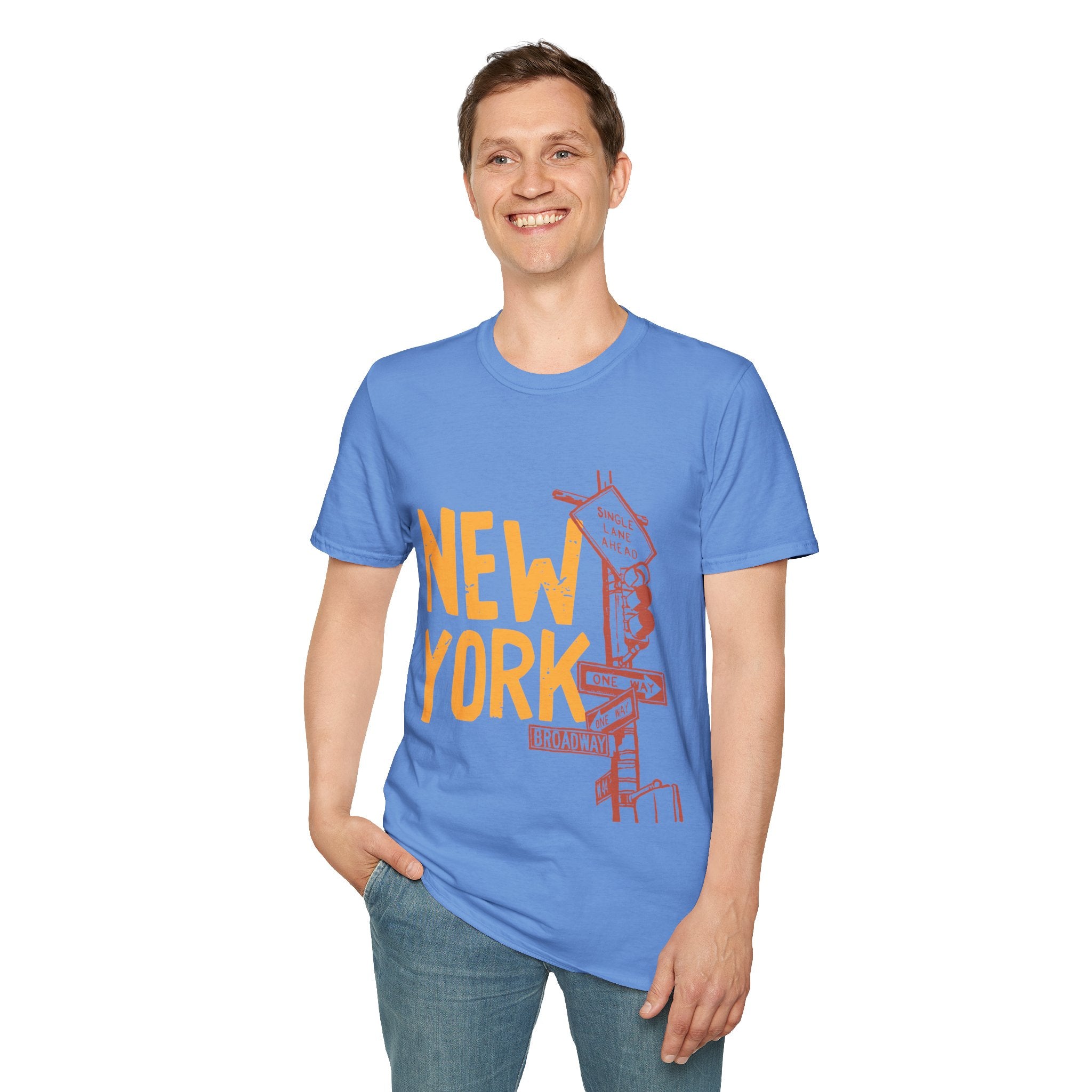 New York Skyline Unisex Softstyle T-Shirt, City Apparel, Travel Shirt, Gift for NYC Lovers, Casual Wear, Summer Fashion
