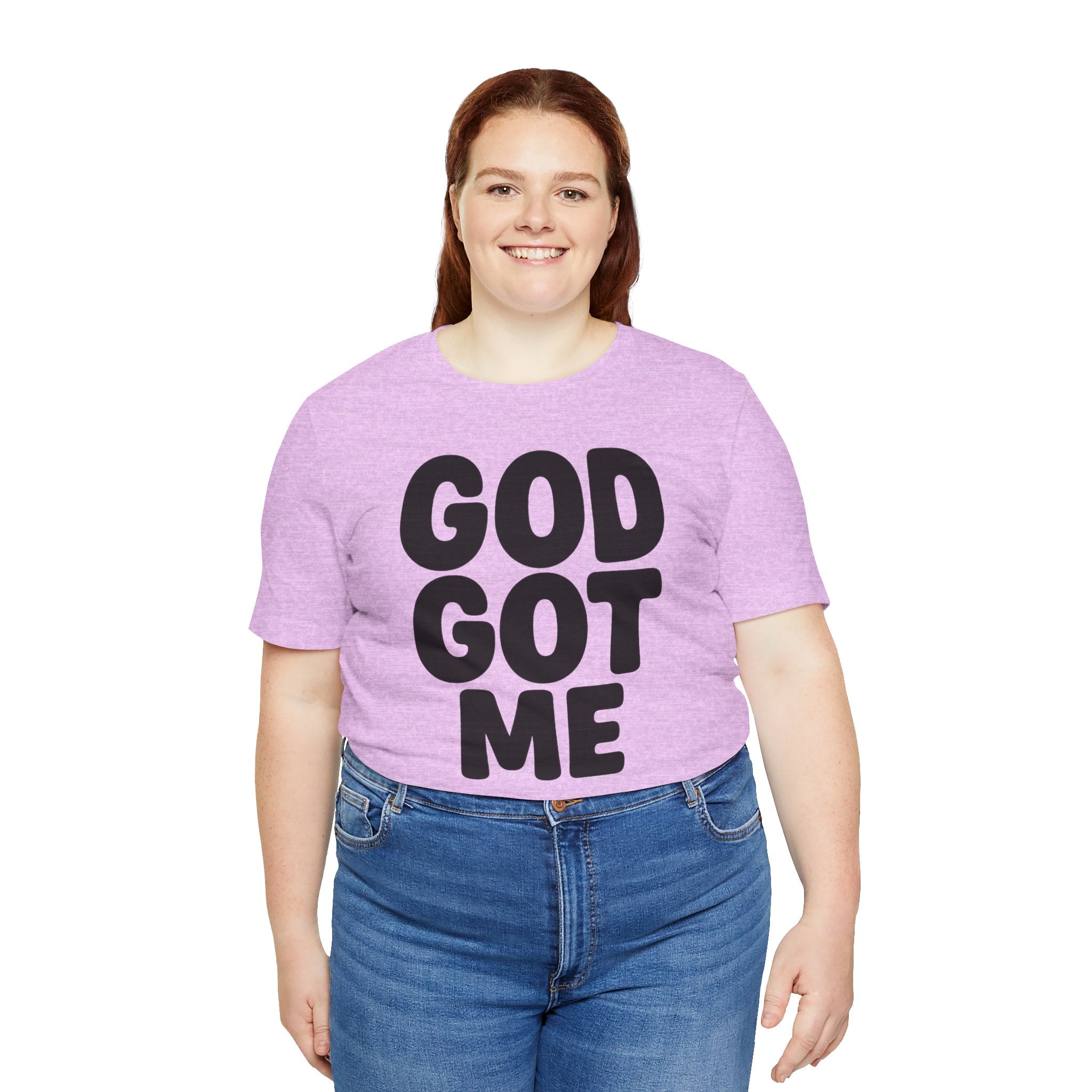 GOD GOT ME Religious T-Shirt, Christian Design. Clothing, Inspirational Tee, Faith Shirt, Unisex Jersey Short Sleeve Tee with