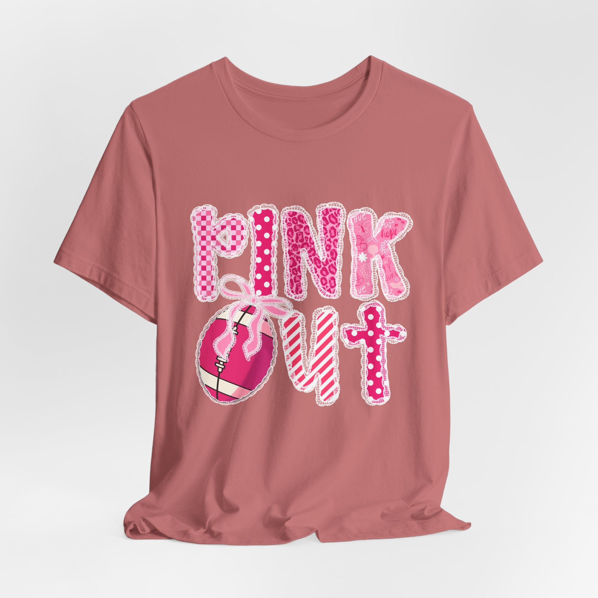 Cute Pink 'PINK OUT' Unisex Tee, Perfect for Breast Cancer Awareness, Casual Wear, Gift for Friends, Fundraising Events, or Team Spirit
