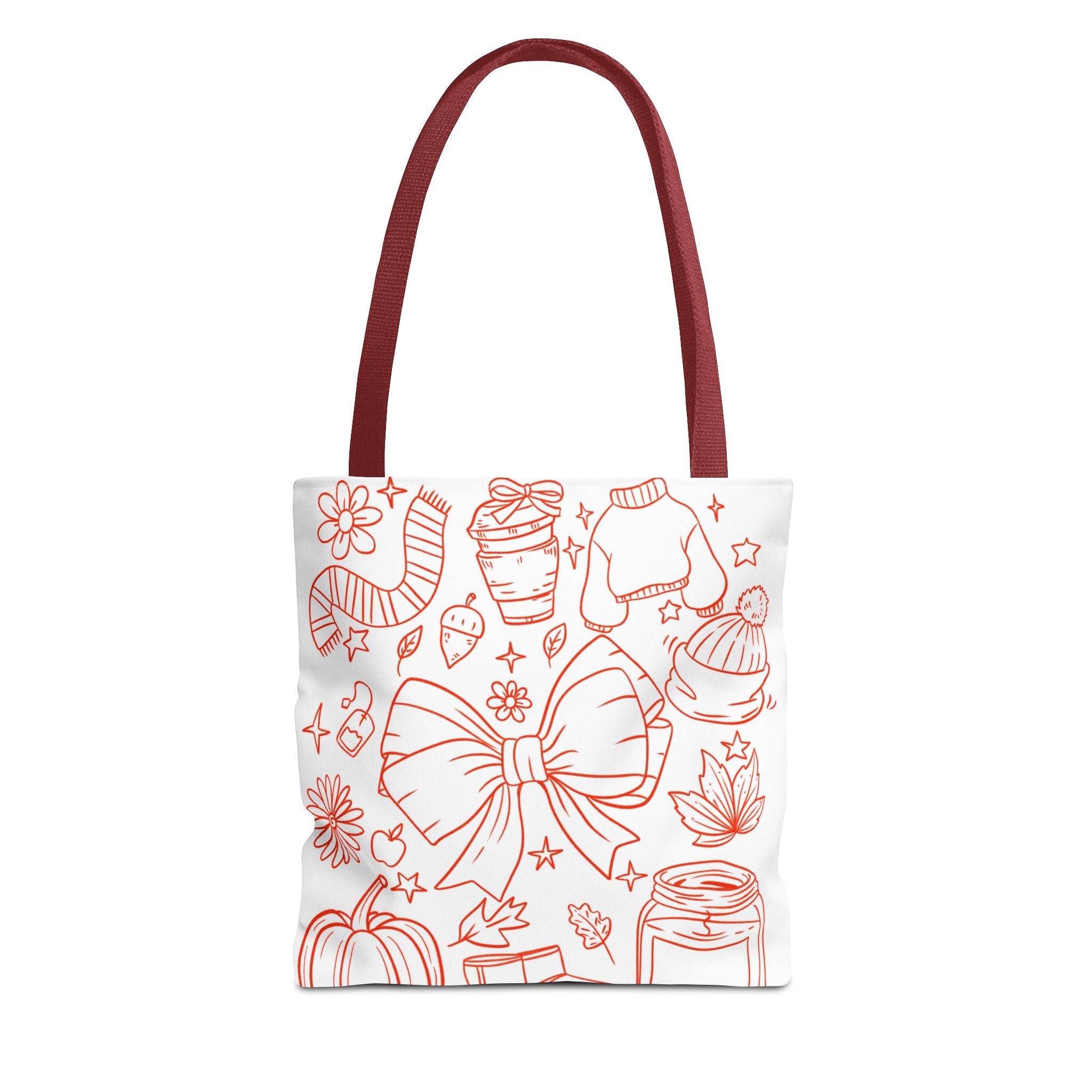 Cozy Fall Tote Bag, Autumn Aesthetic Carry-All, Cute Gift for Her, Shopping Bag, Halloween & Thanksgiving Essential