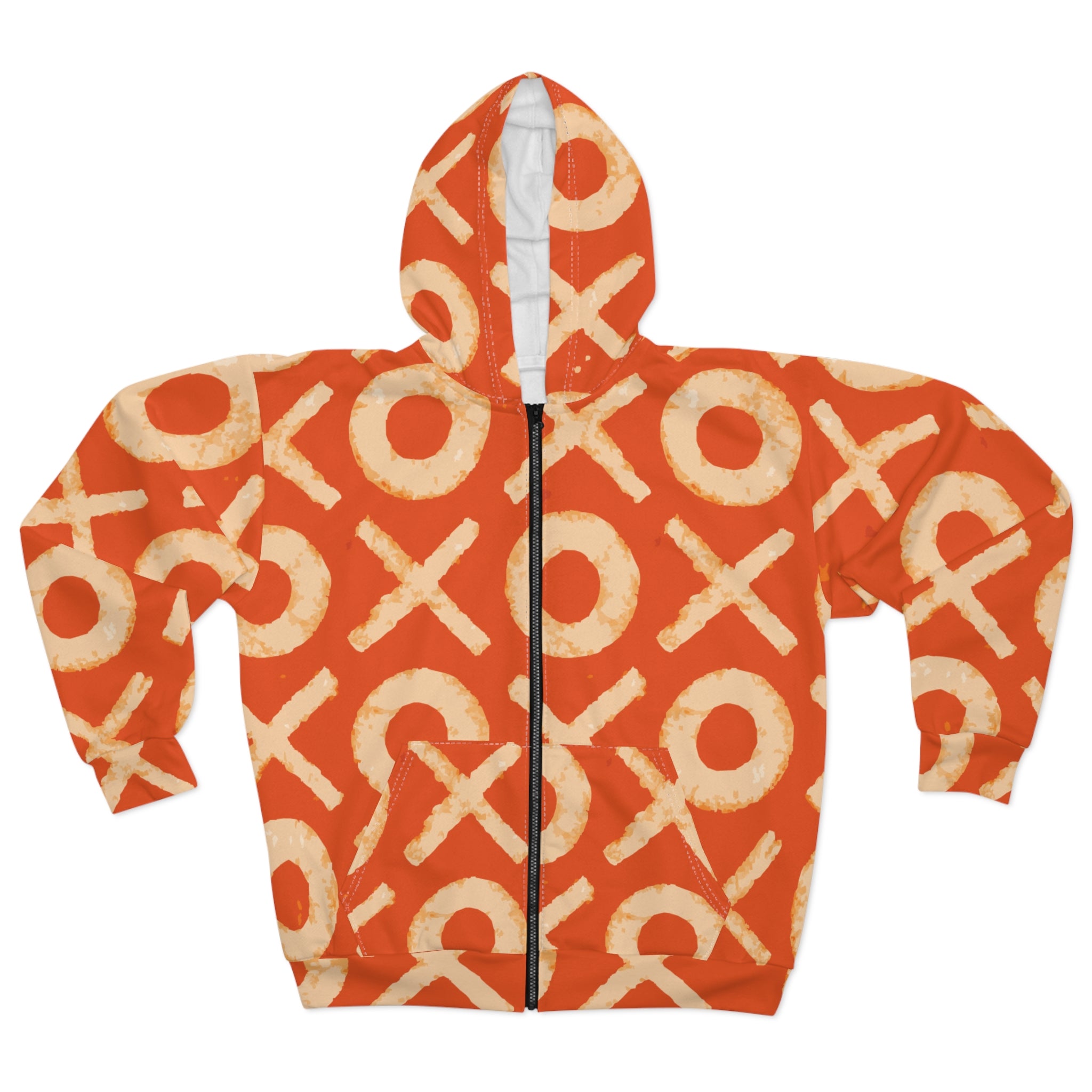 Playful Unisex Zip Hoodie, Cozy Casual Wear, Trendy Street Style, Perfect for Gift, Holiday Apparel, Festive Layering