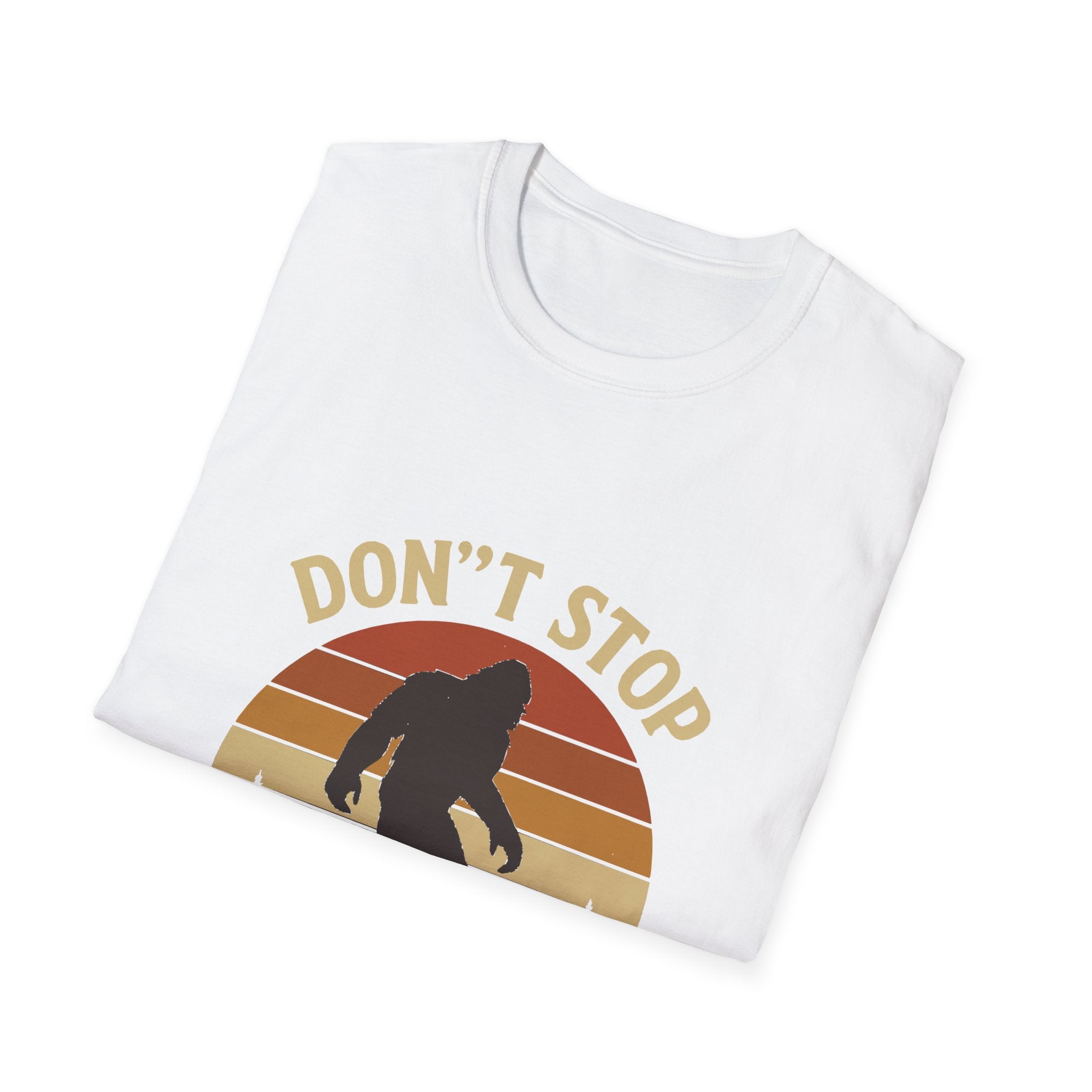 Don't Stop Believin' Unisex Softstyle T-Shirt, Inspirational Tee, Music Lover Gift, Motivational Shirt, Retro Graphic Top