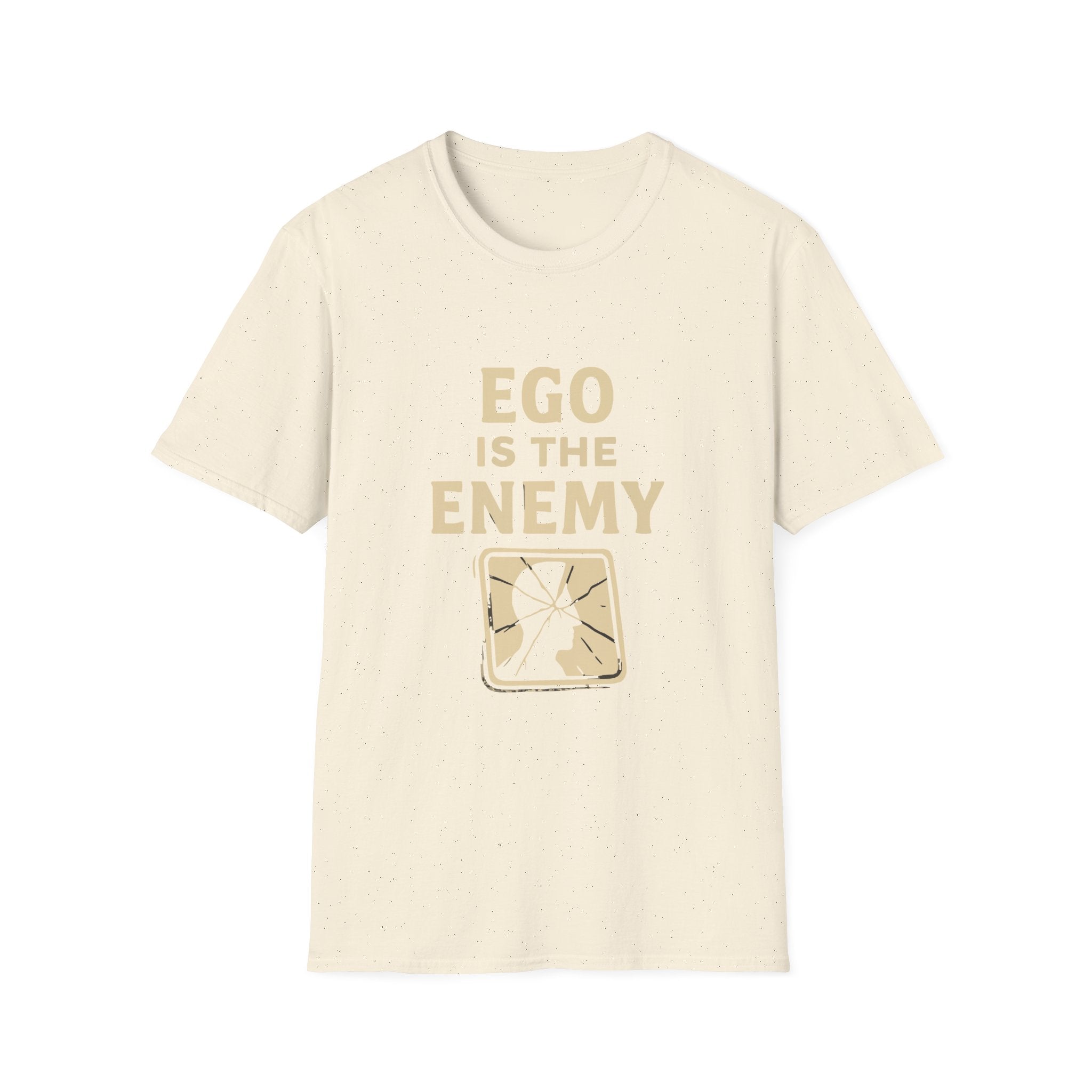 Ego Is The Enemy Unisex Softstyle Tee, Inspirational Graphic Shirt, Motivational Quote Top, Self-Development Apparel, Minimalist T-Shirt,